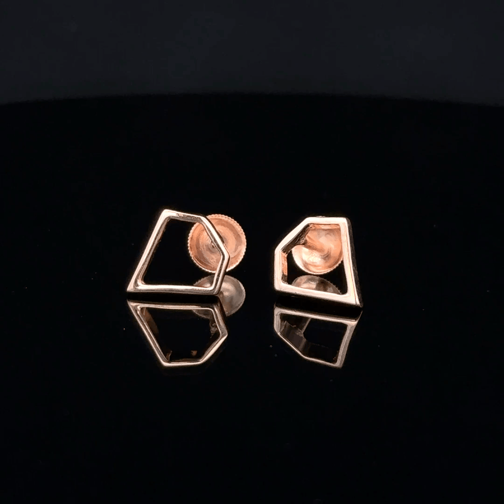 Rose Gold Geometric Open Frame Earrings