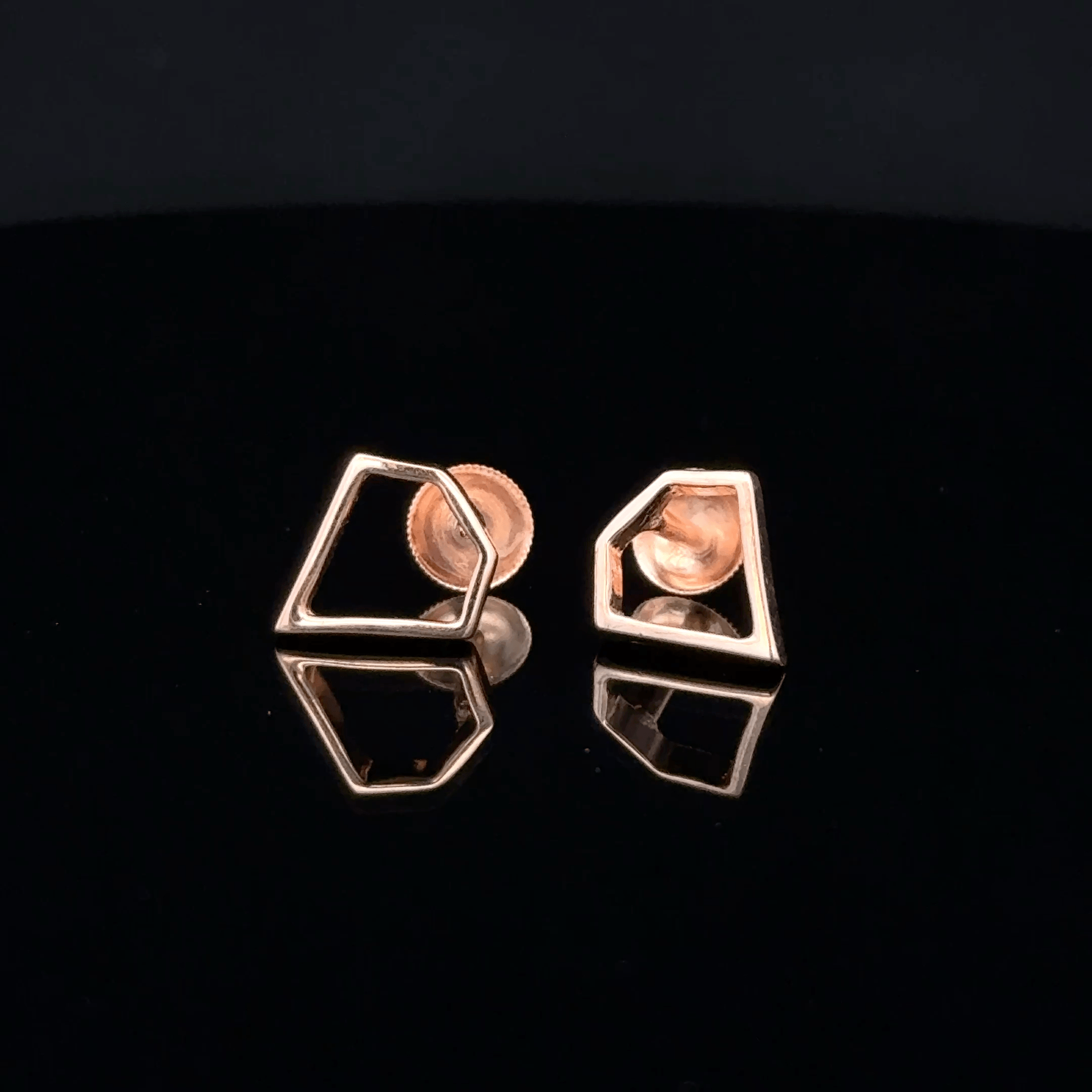 Rose Gold Geometric Open Frame Earrings