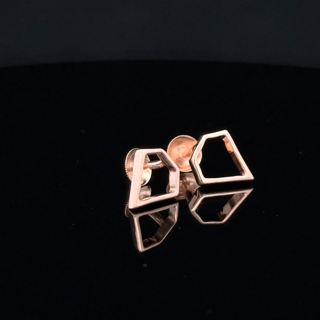 Rose Gold Geometric Open Frame Earrings