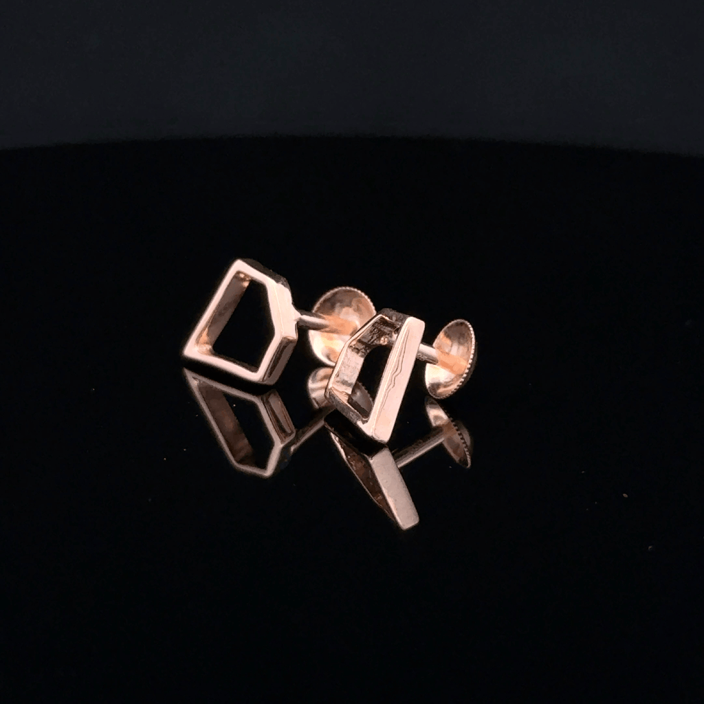 Rose Gold Geometric Open Frame Earrings