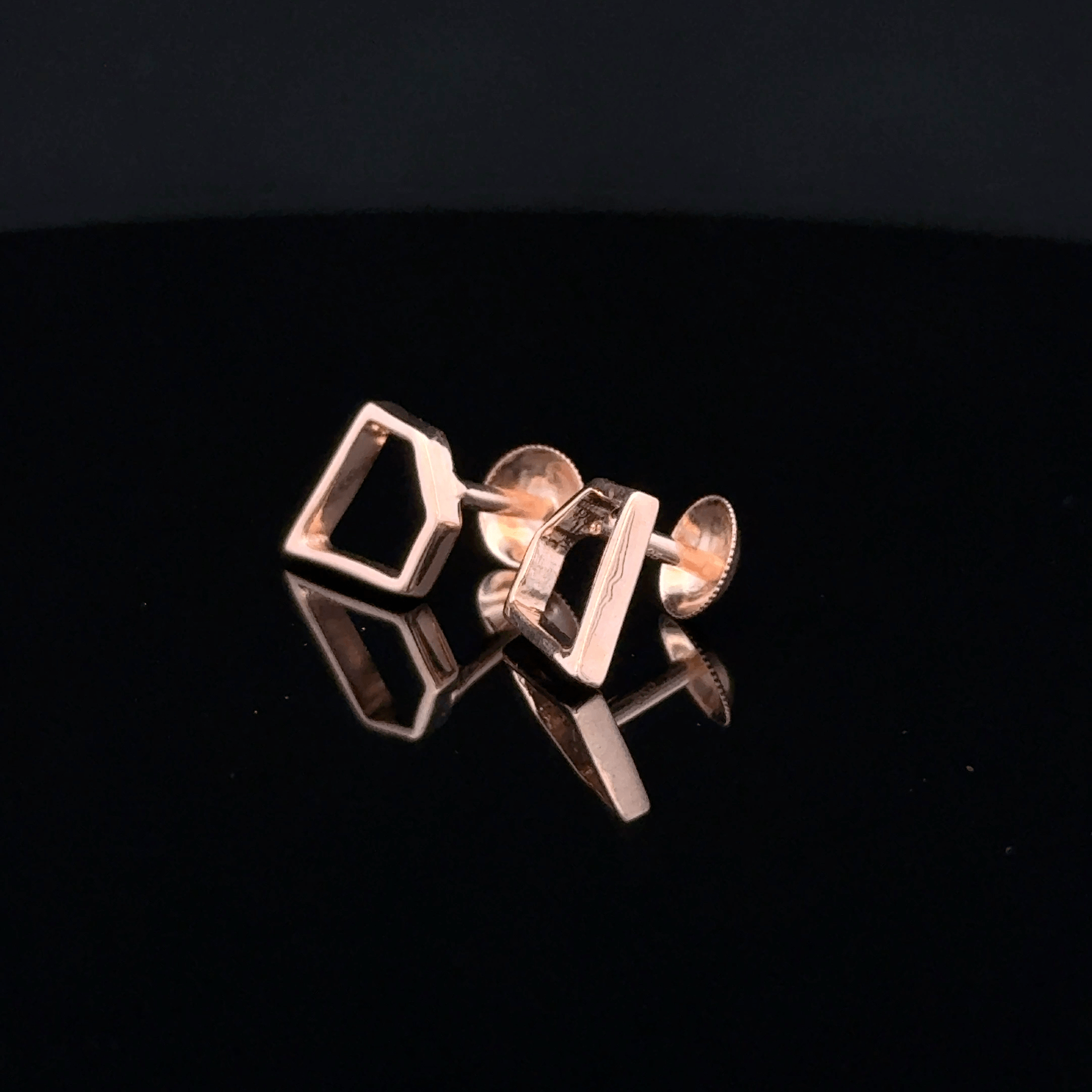 Rose Gold Geometric Open Frame Earrings