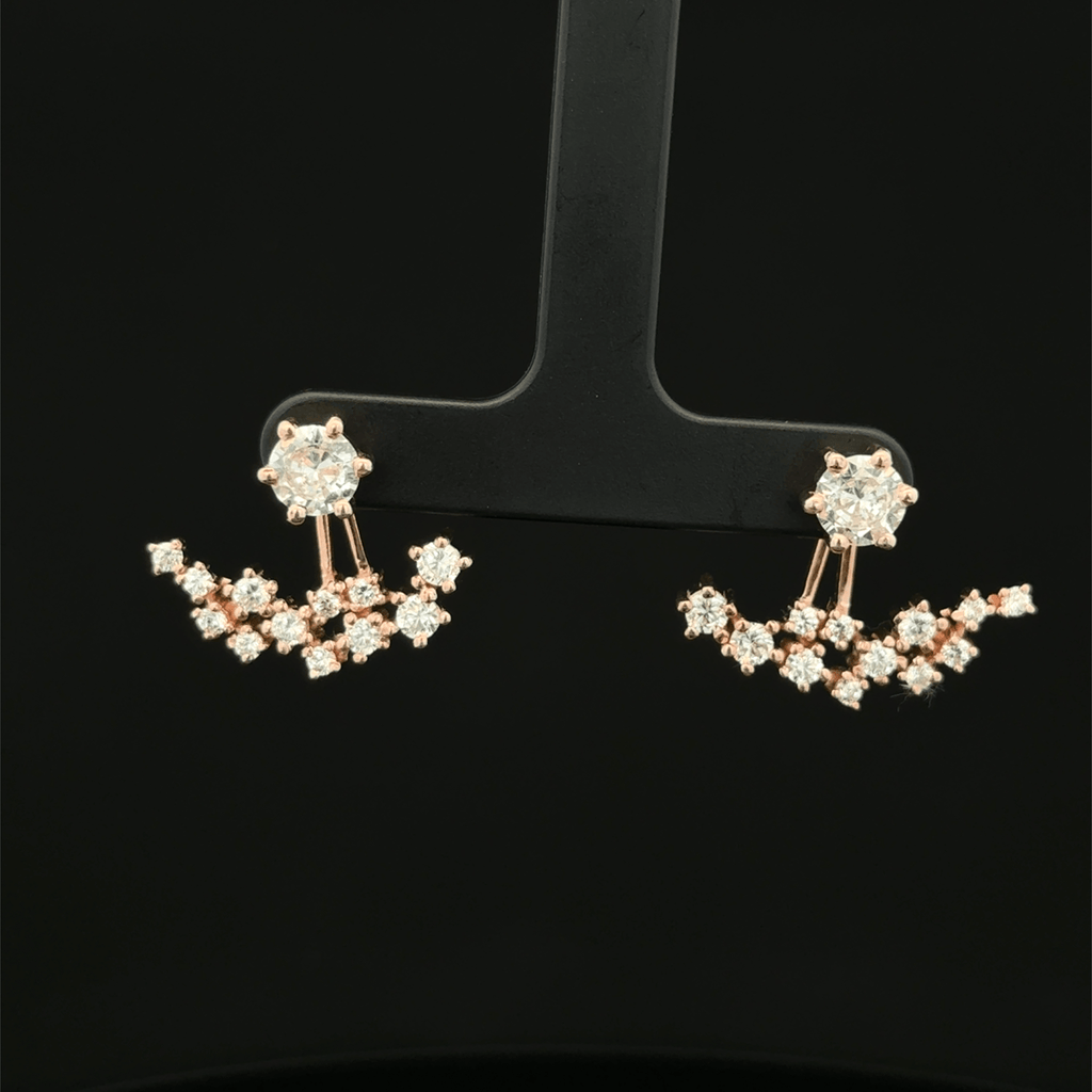 Rose Gold Curved Crawler earrings