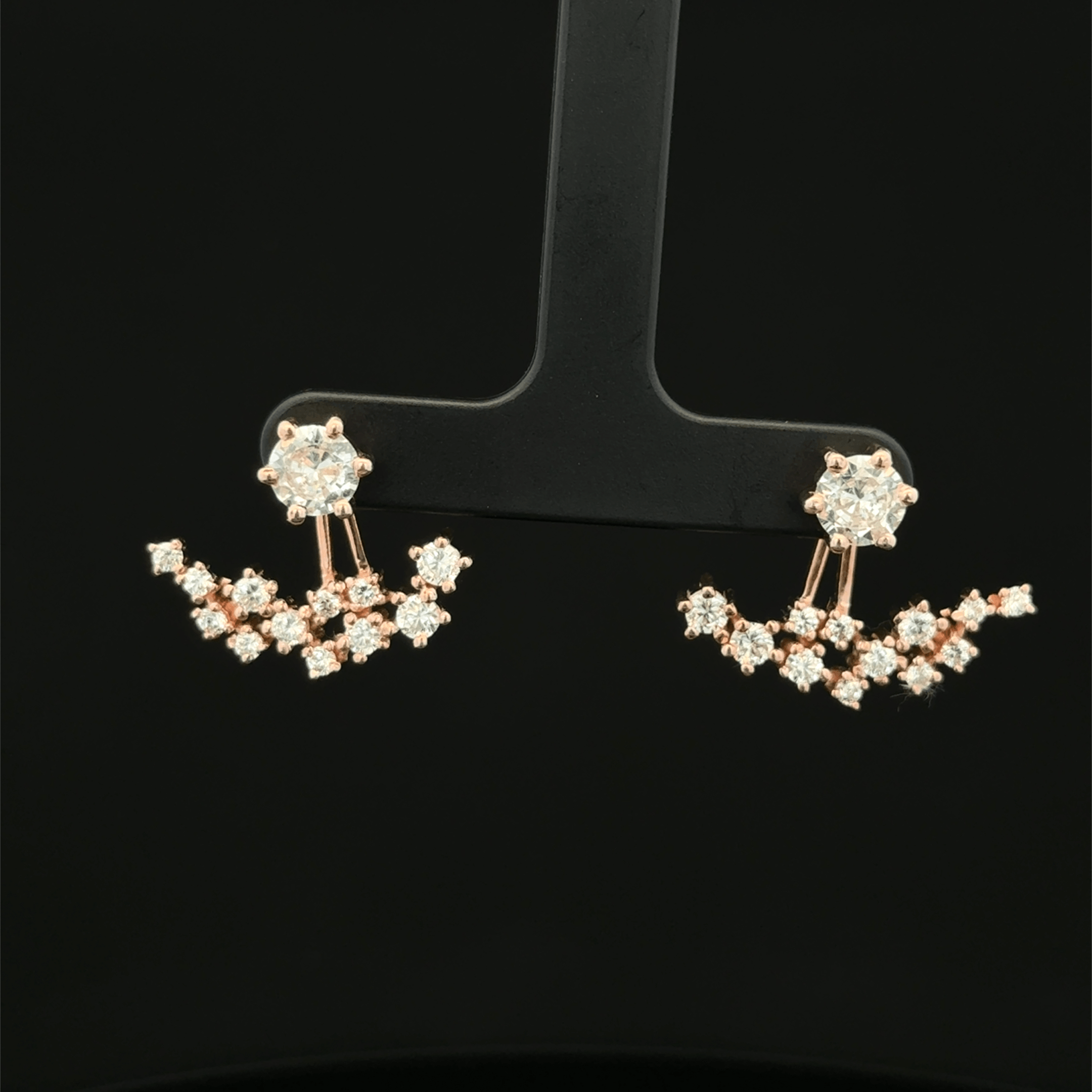 Rose Gold Curved Crawler earrings