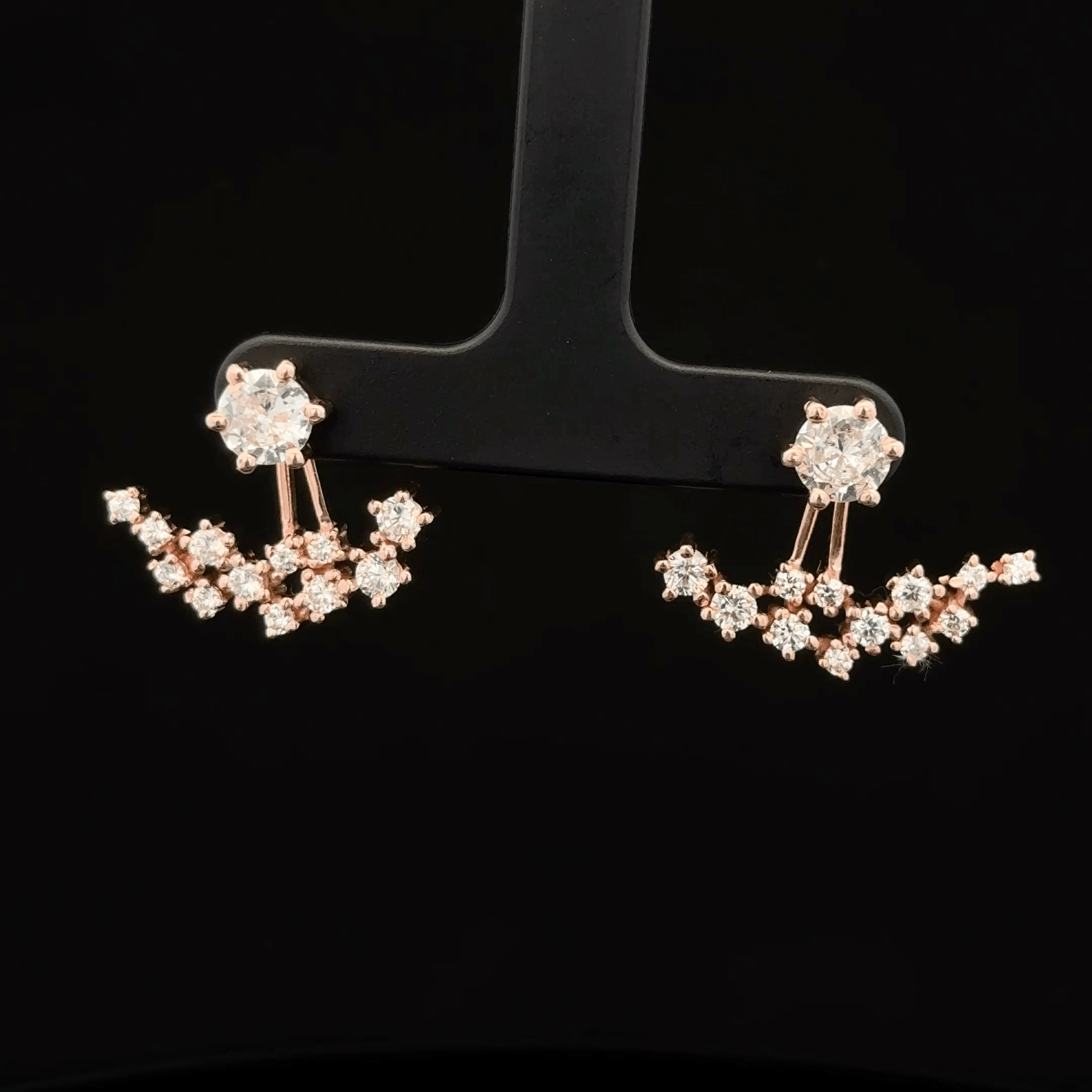 Rose Gold Curved Crawler earrings