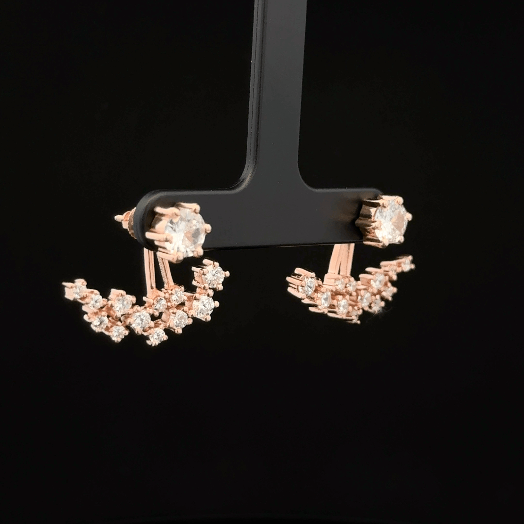 Rose Gold Curved Crawler earrings