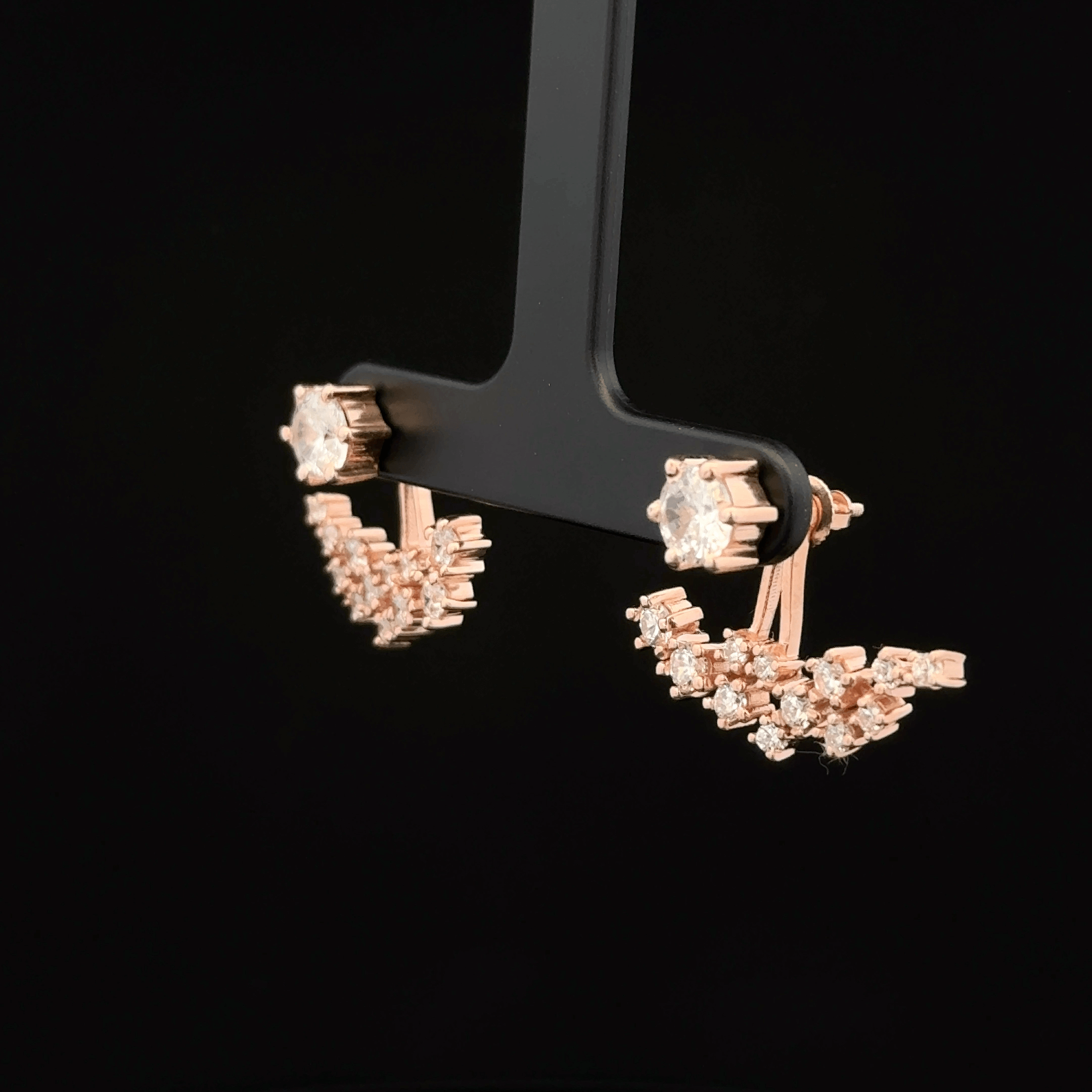 Rose Gold Curved Crawler earrings