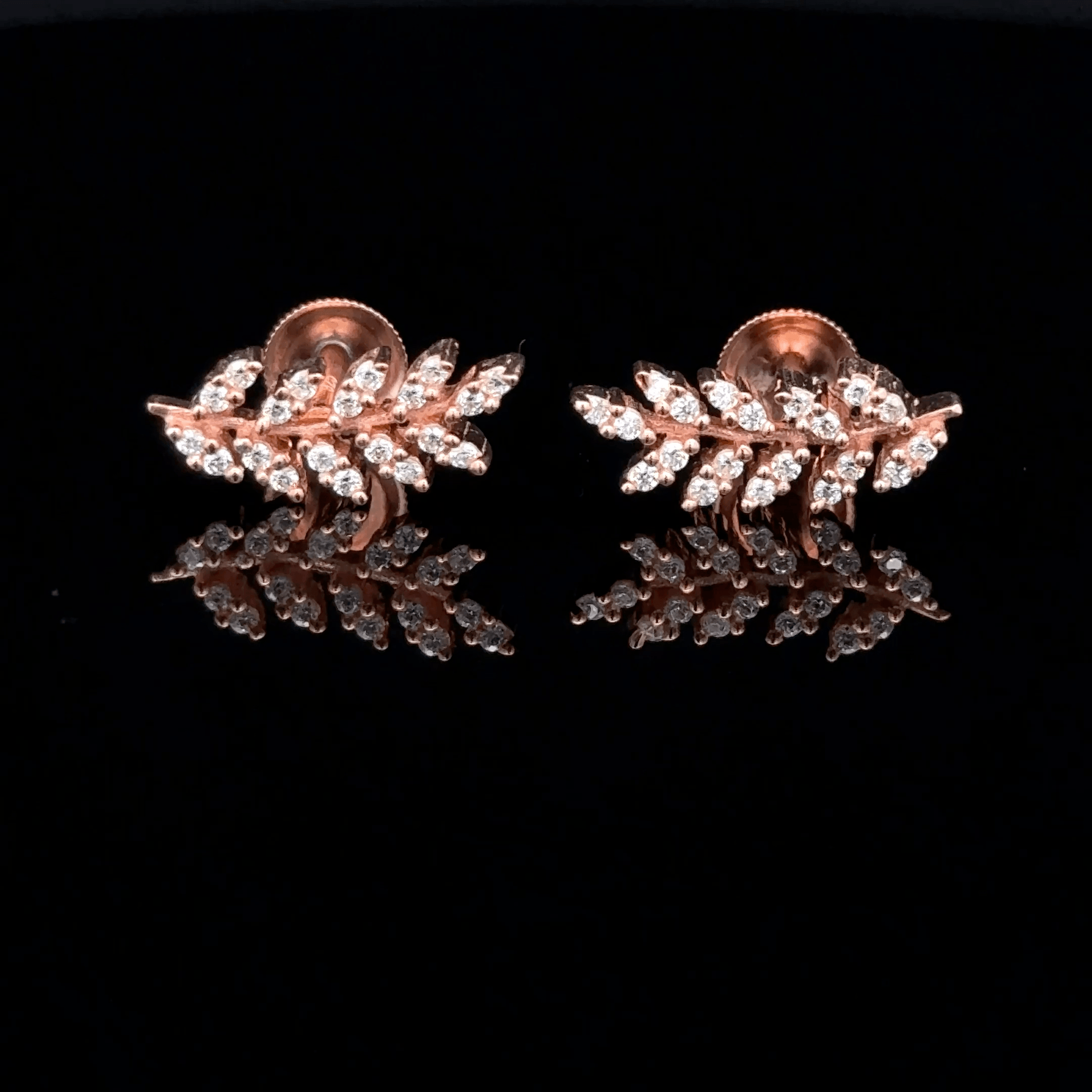Rose gold leaf earrings