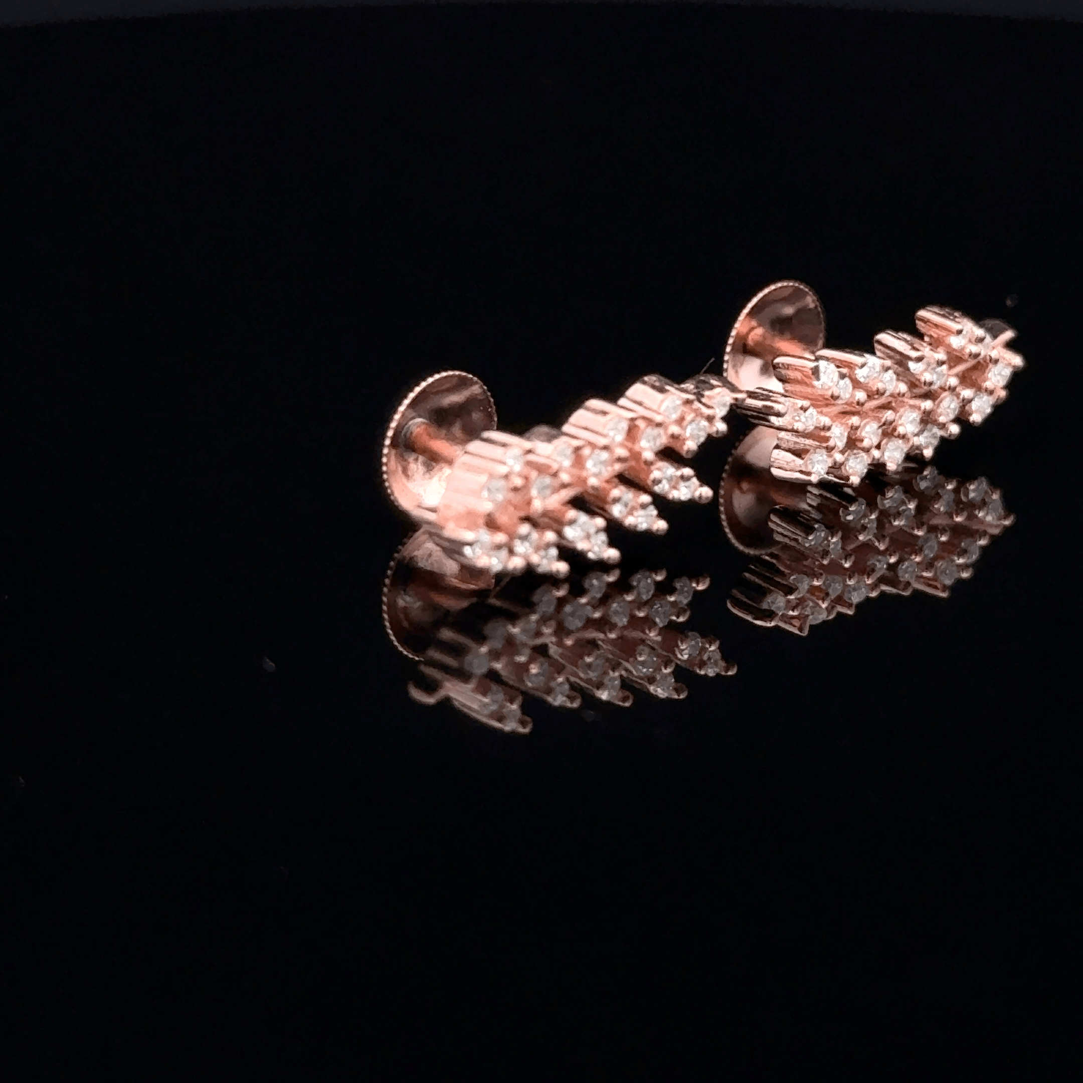 Rose gold leaf earrings