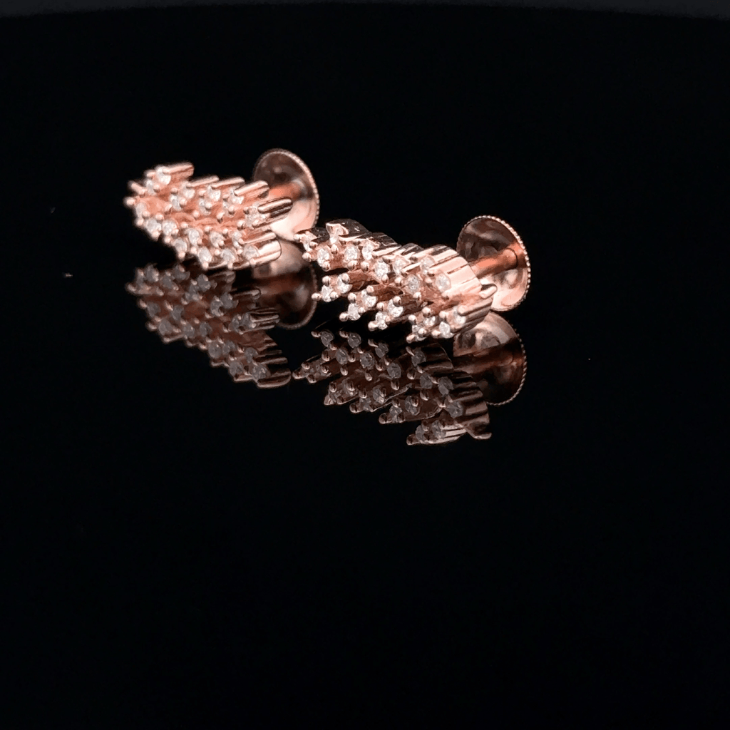 Rose gold leaf earrings