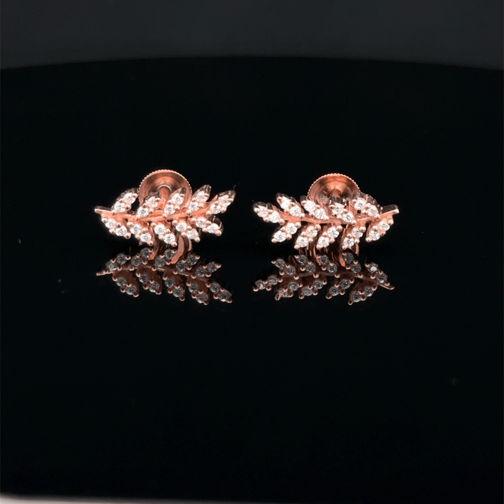 Rose gold leaf earrings