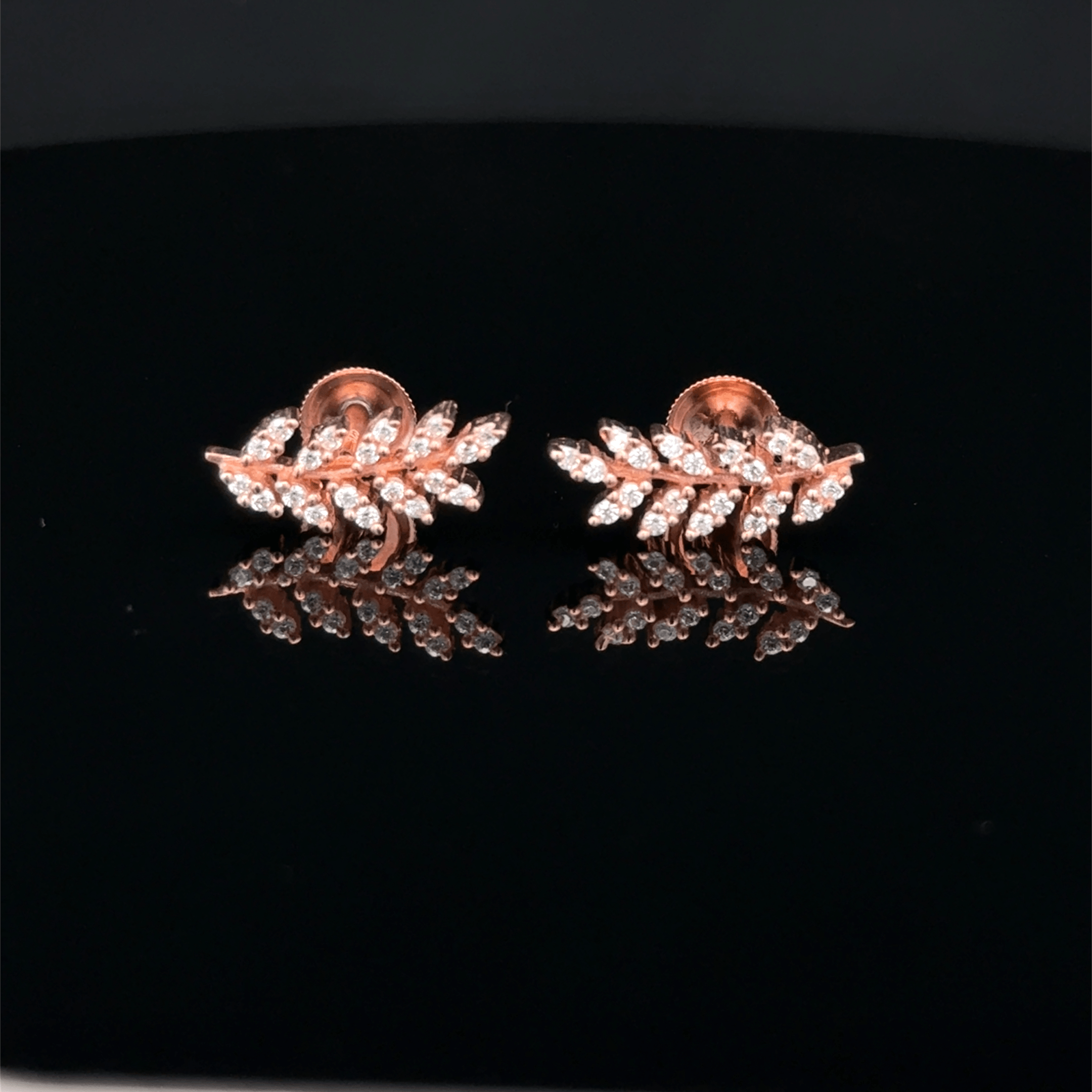 Rose gold leaf earrings