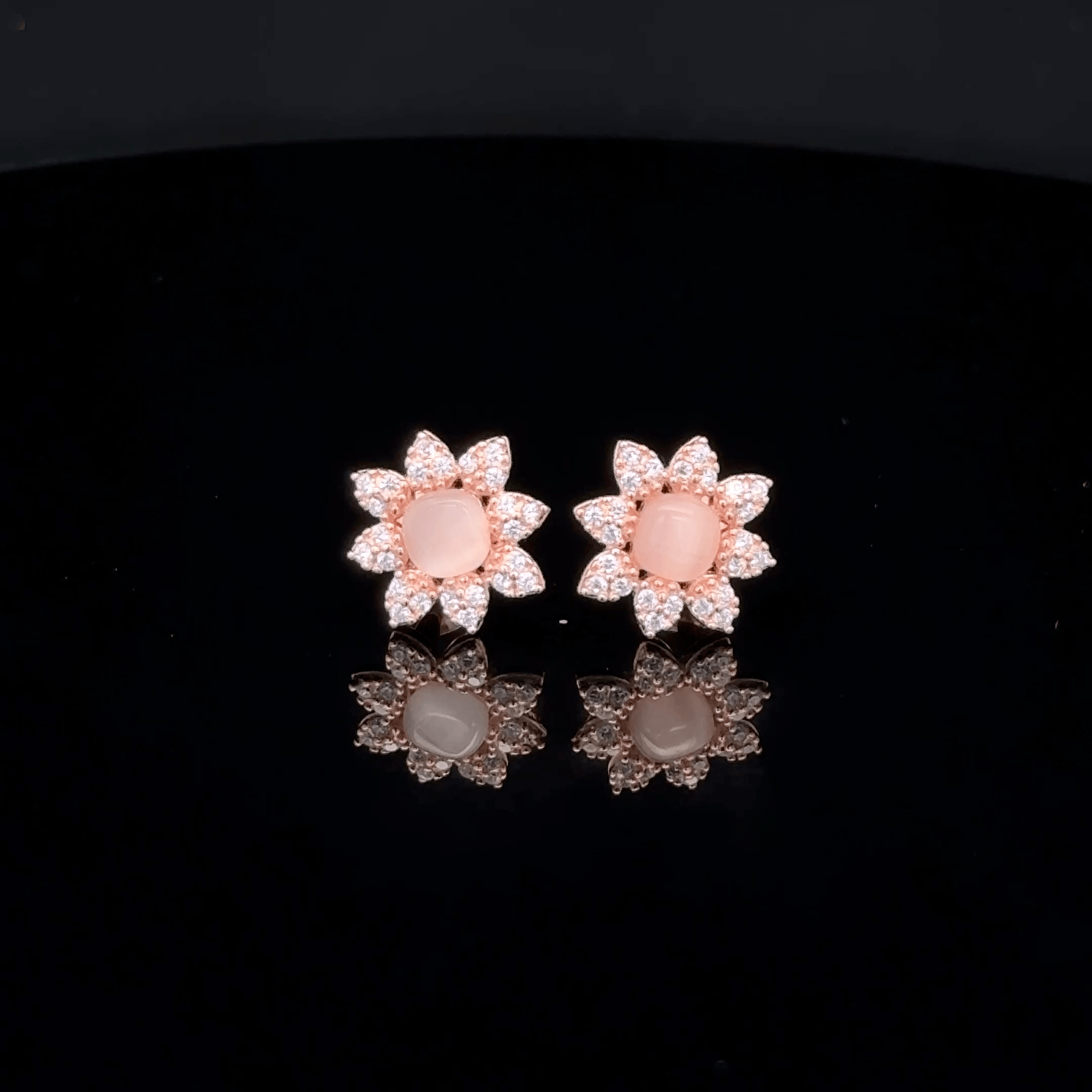 Rose Gold Flower Stud Earrings