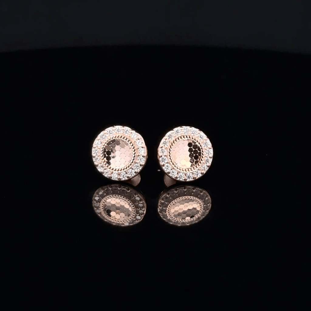 Rose gold circle shape earrings