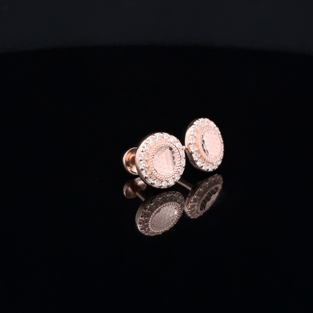 Rose gold circle shape earrings