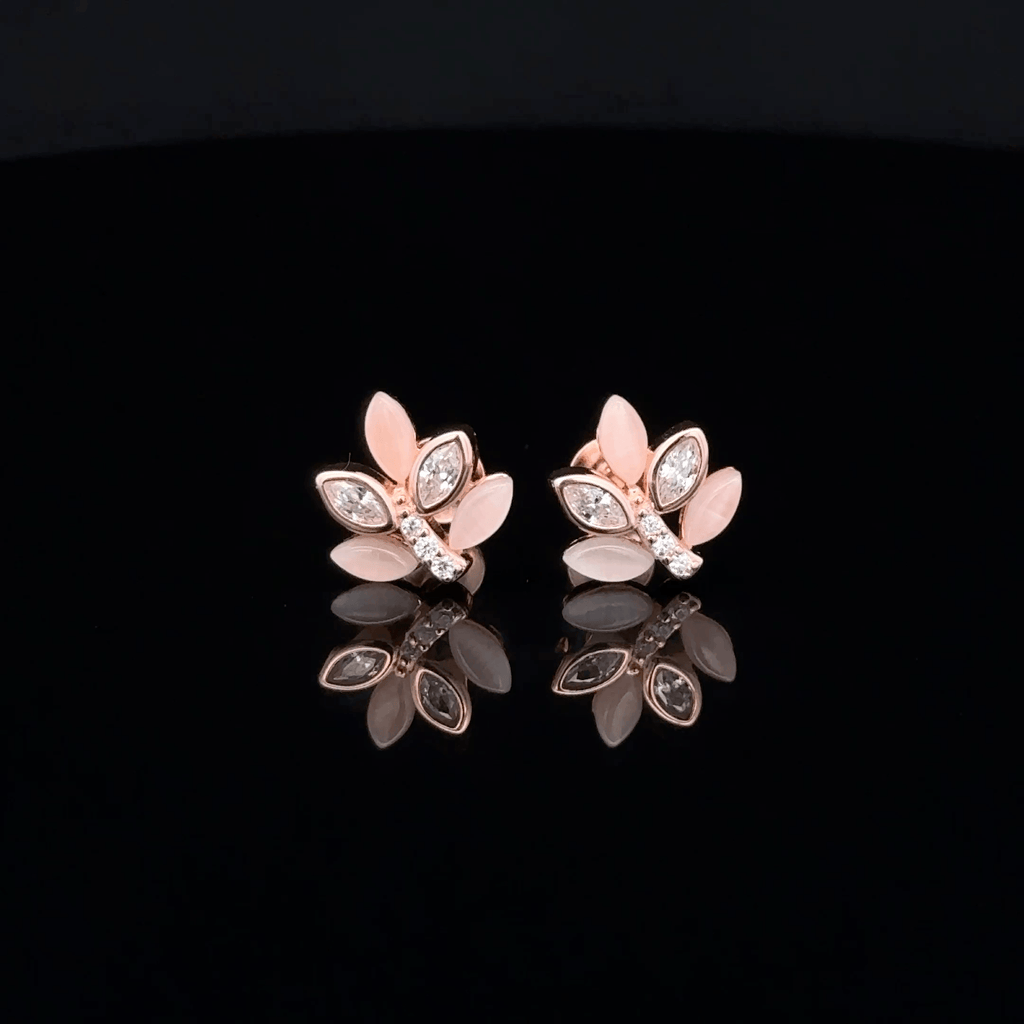 Rose gold leaf shape earrings