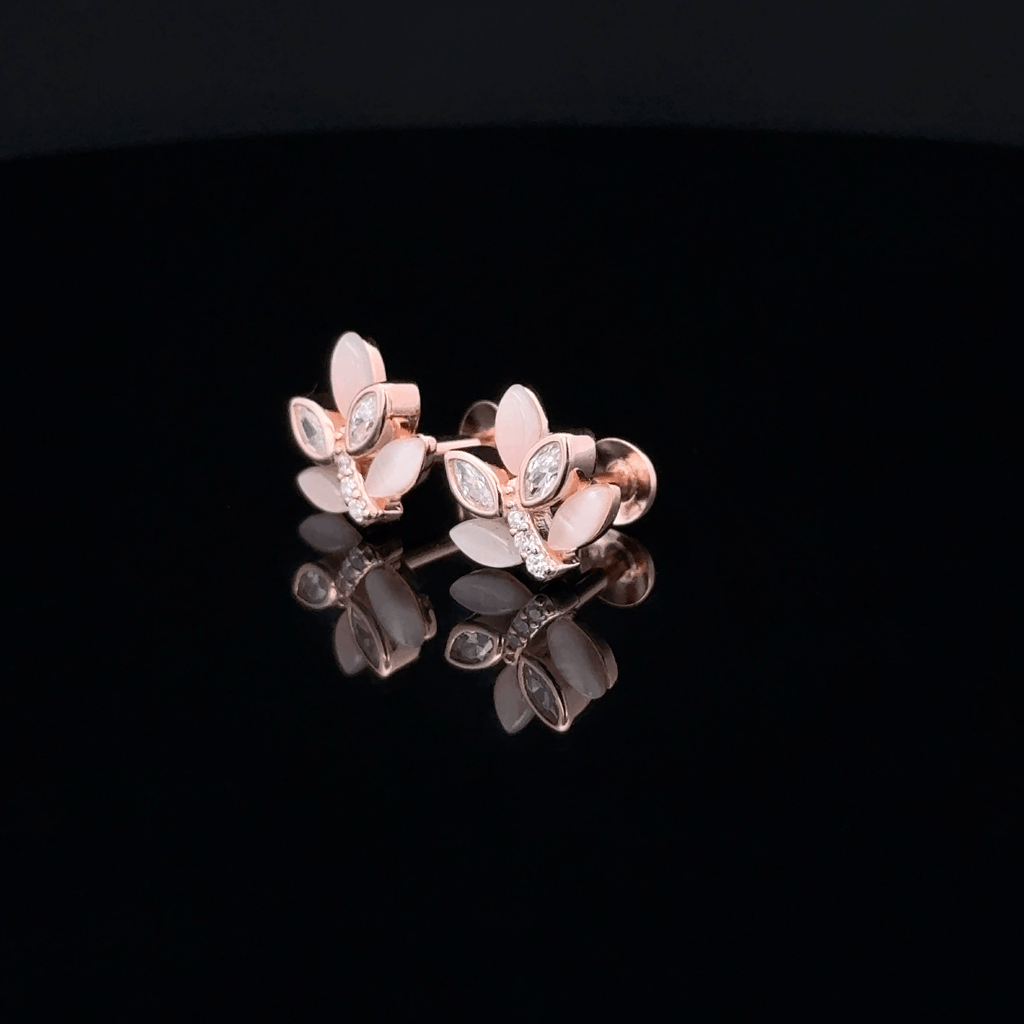 Rose gold leaf shape earrings