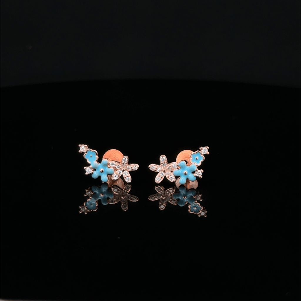 Rose gold flower earrings