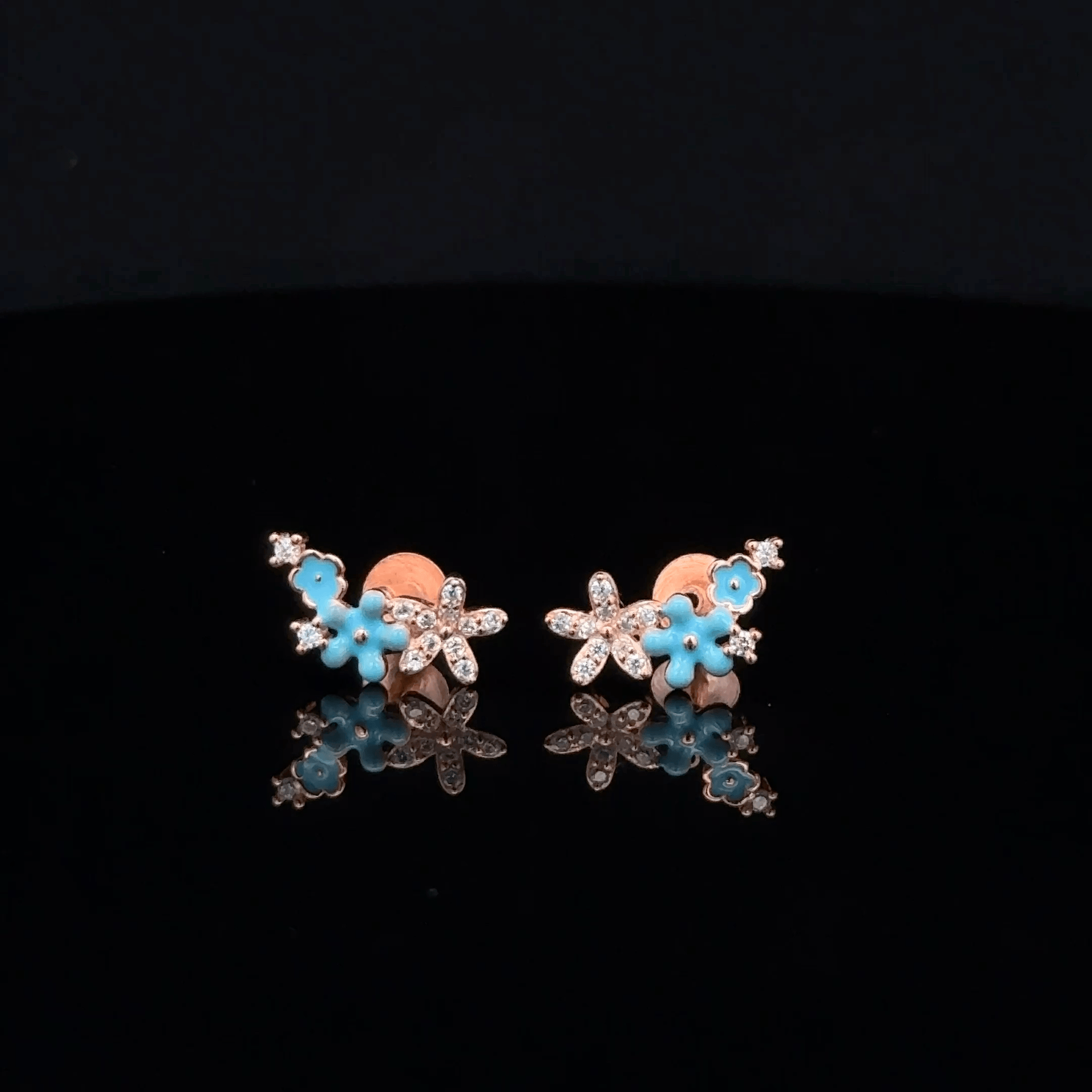Rose gold flower earrings
