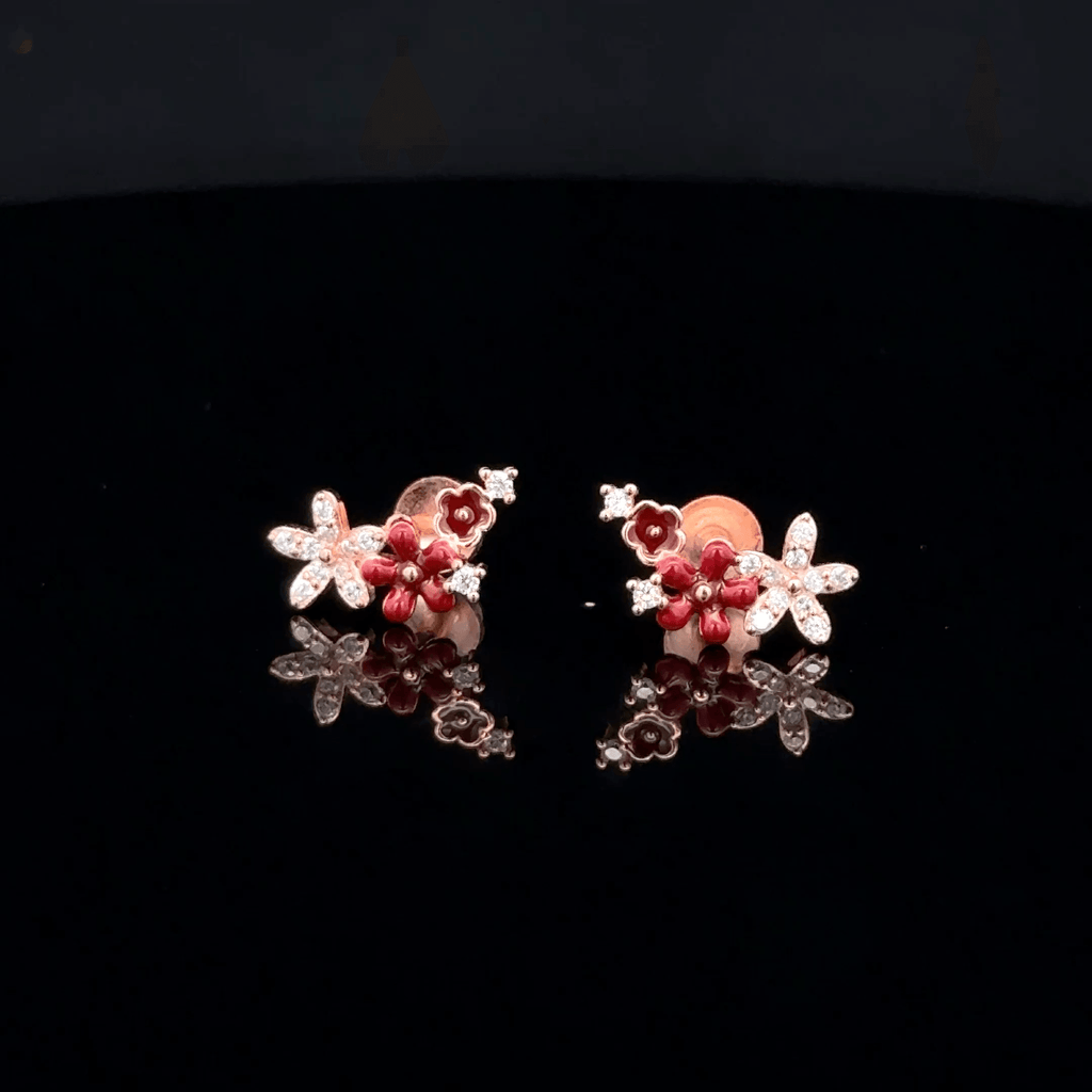 Rose gold Flower Earrings
