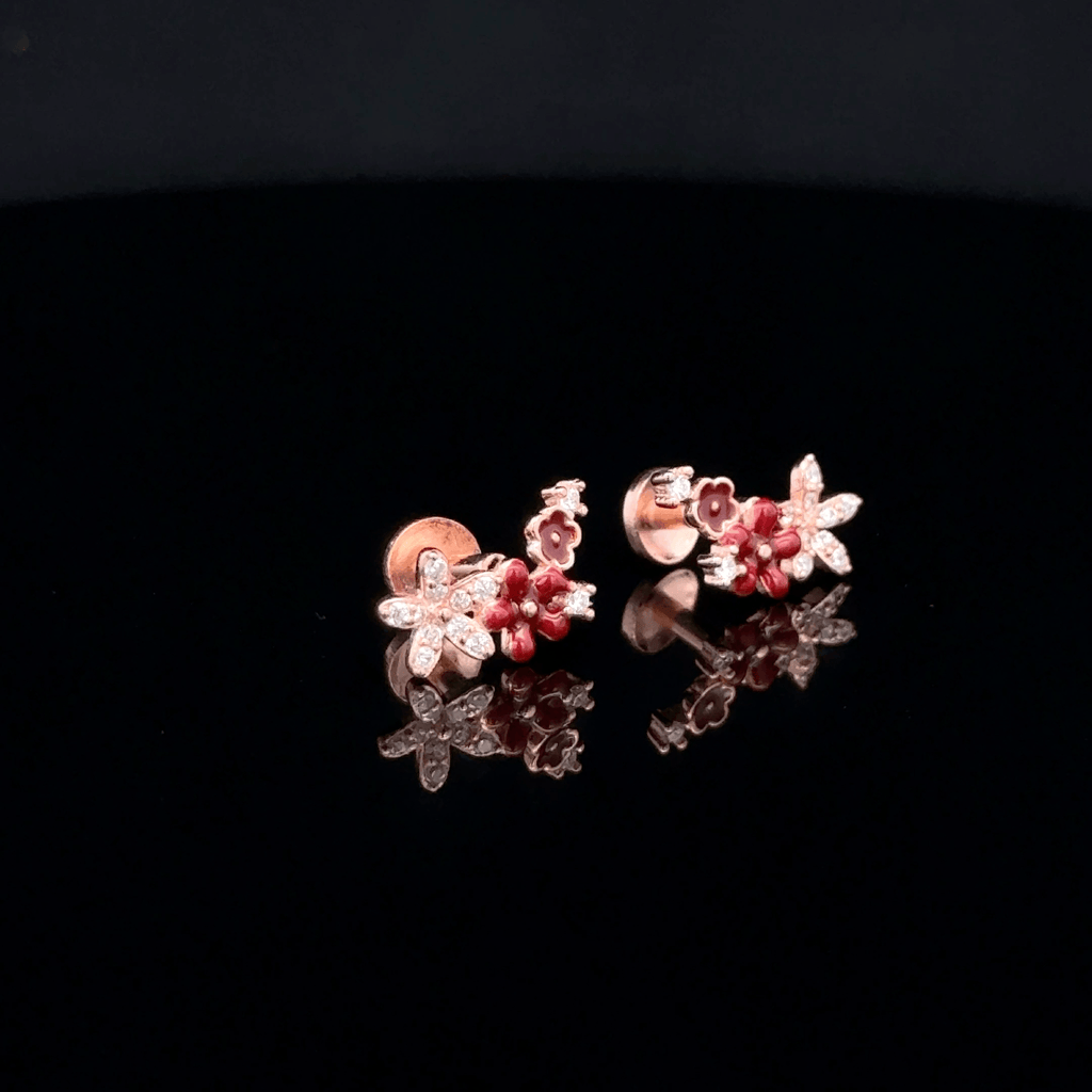 Rose gold Flower Earrings