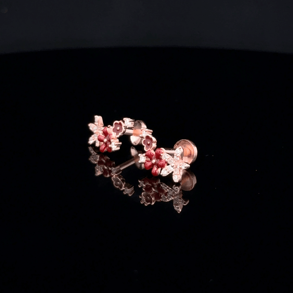 Rose gold Flower Earrings