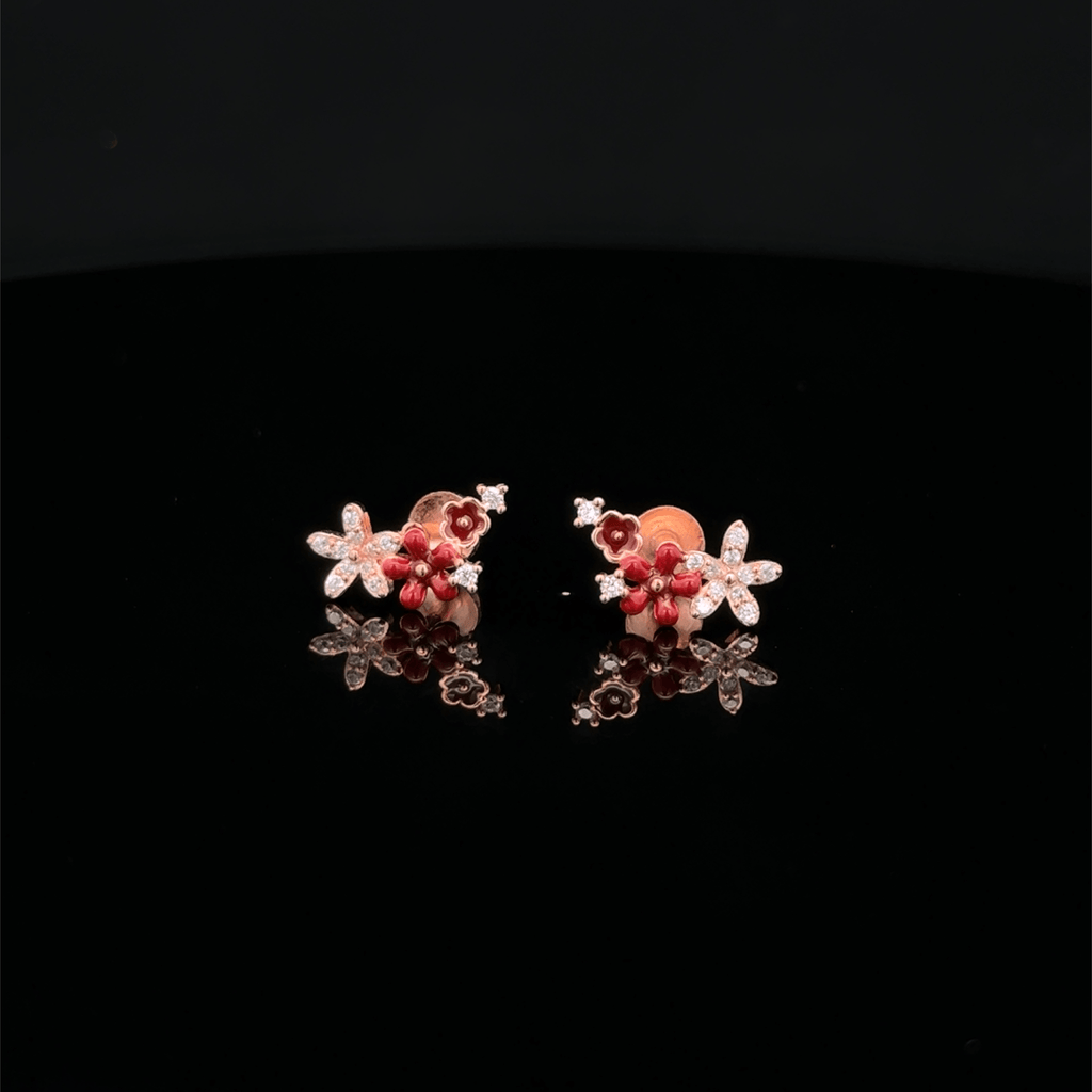 Rose gold Flower Earrings