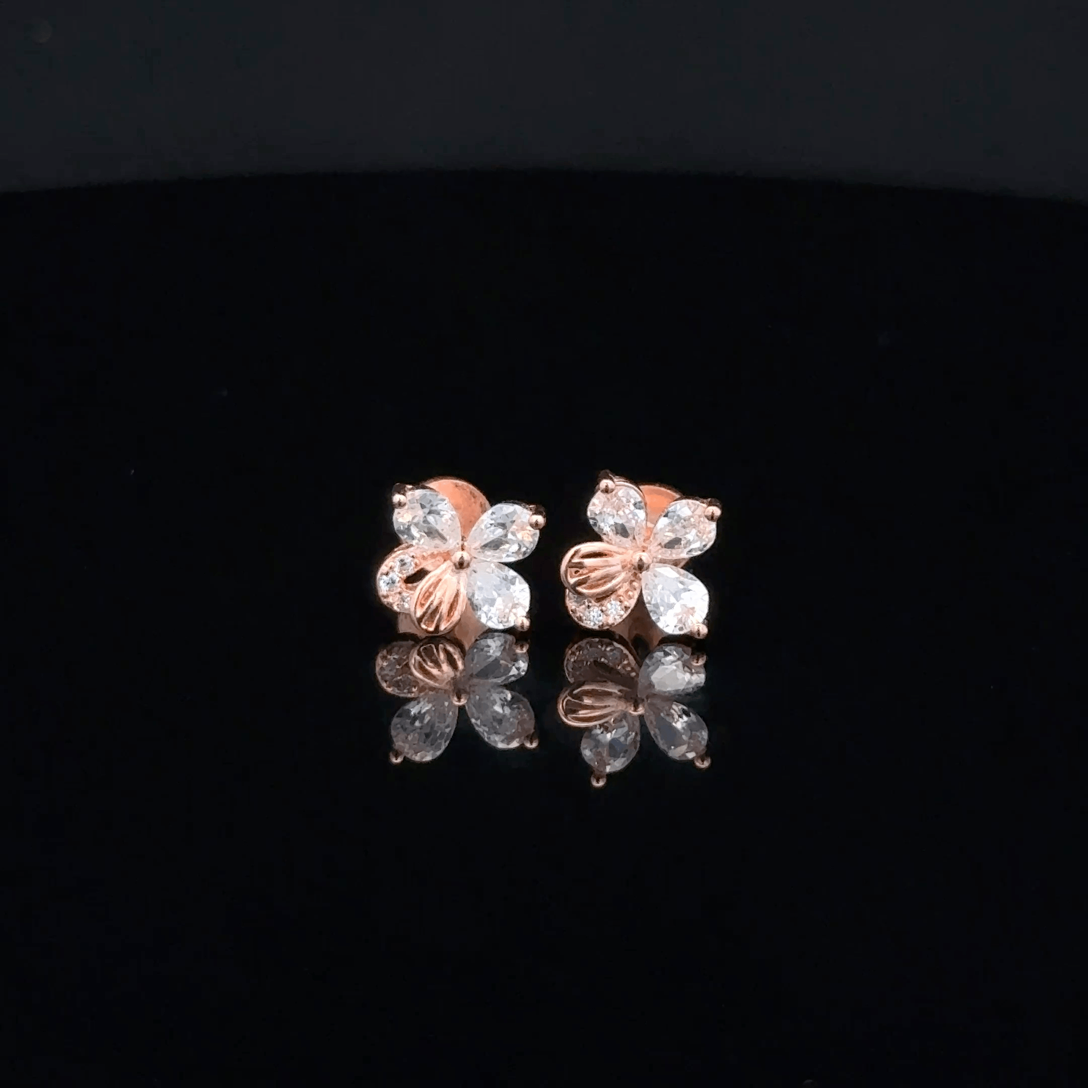 Rose gold Flower earrings