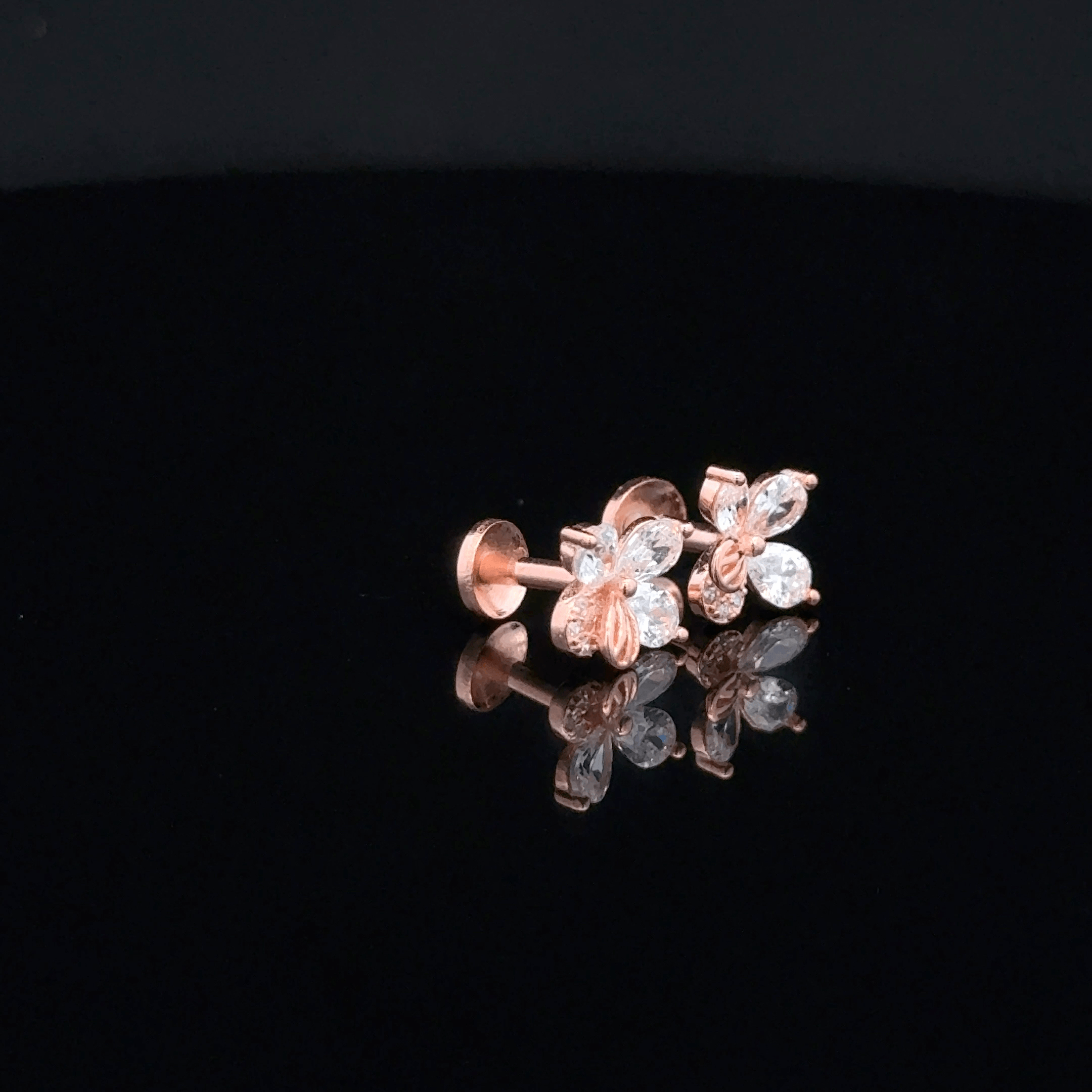 Rose gold Flower earrings