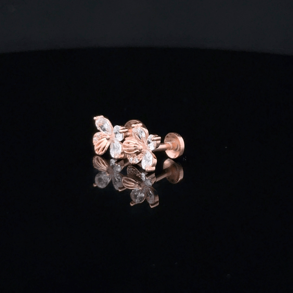 Rose gold Flower earrings
