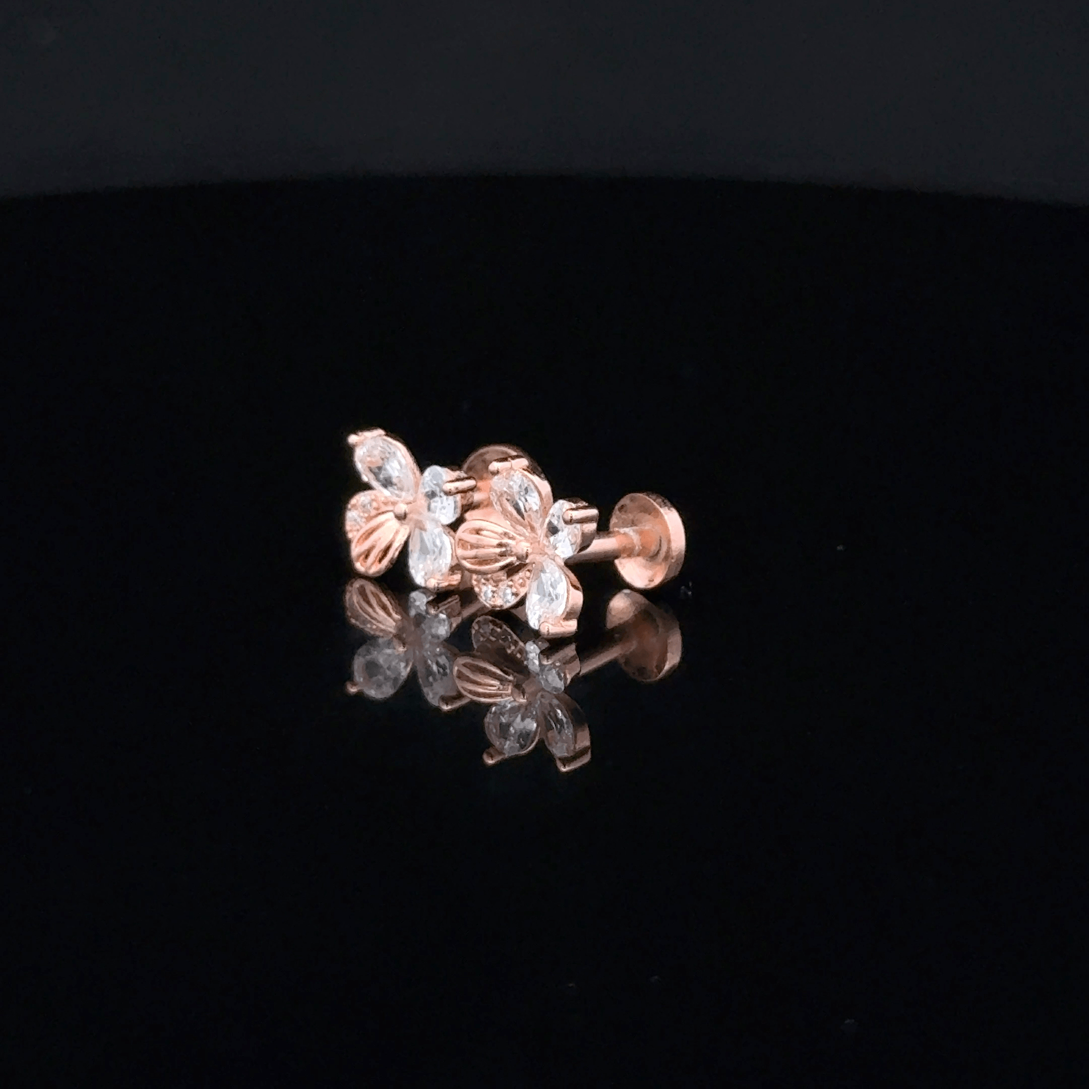 Rose gold Flower earrings