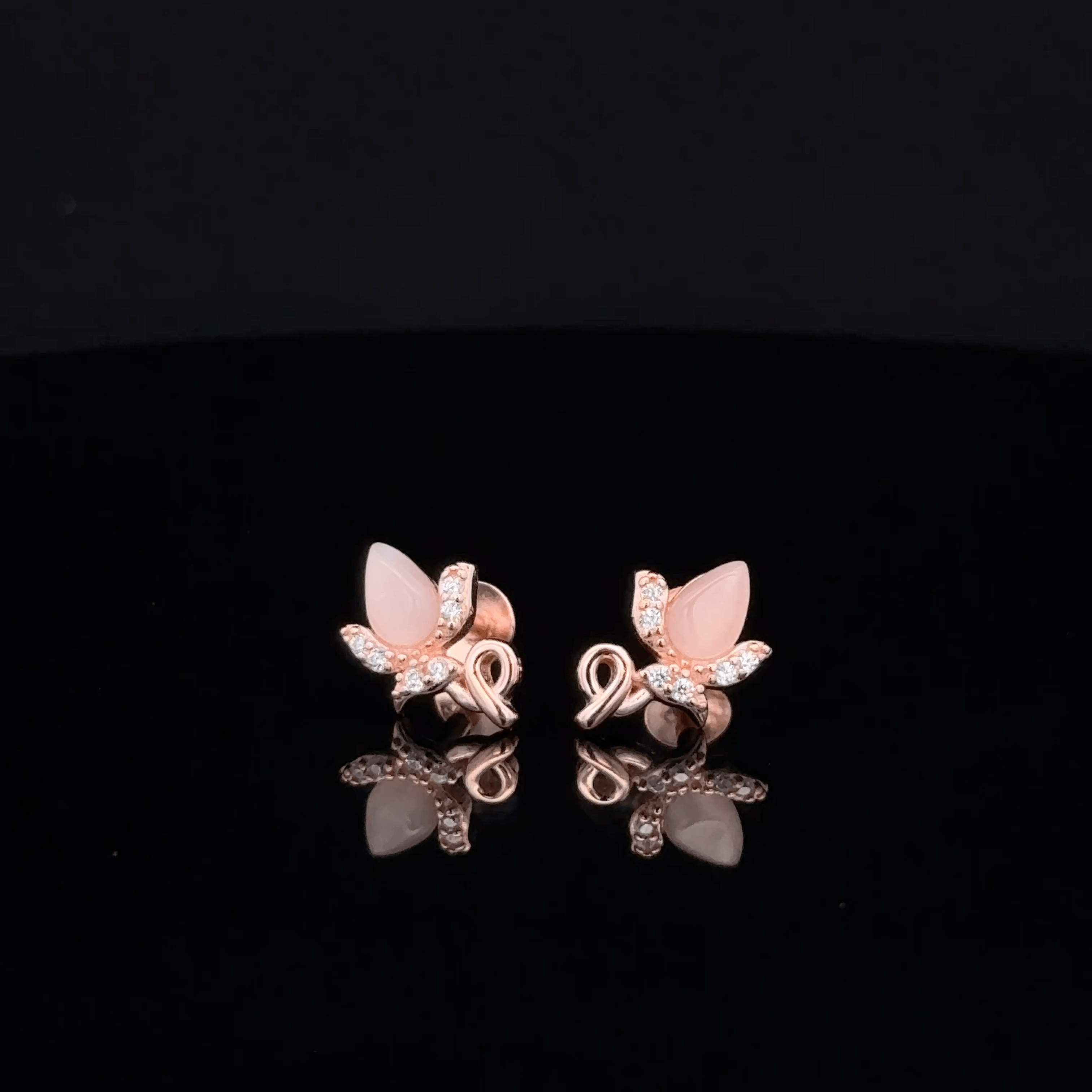 Rose Gold Pink Bud Earrings