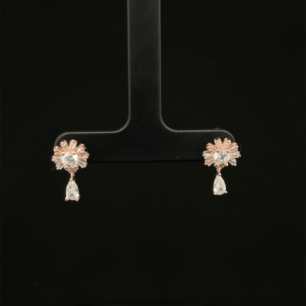 Rose gold Imperial Sunburst Tear Drops earrings