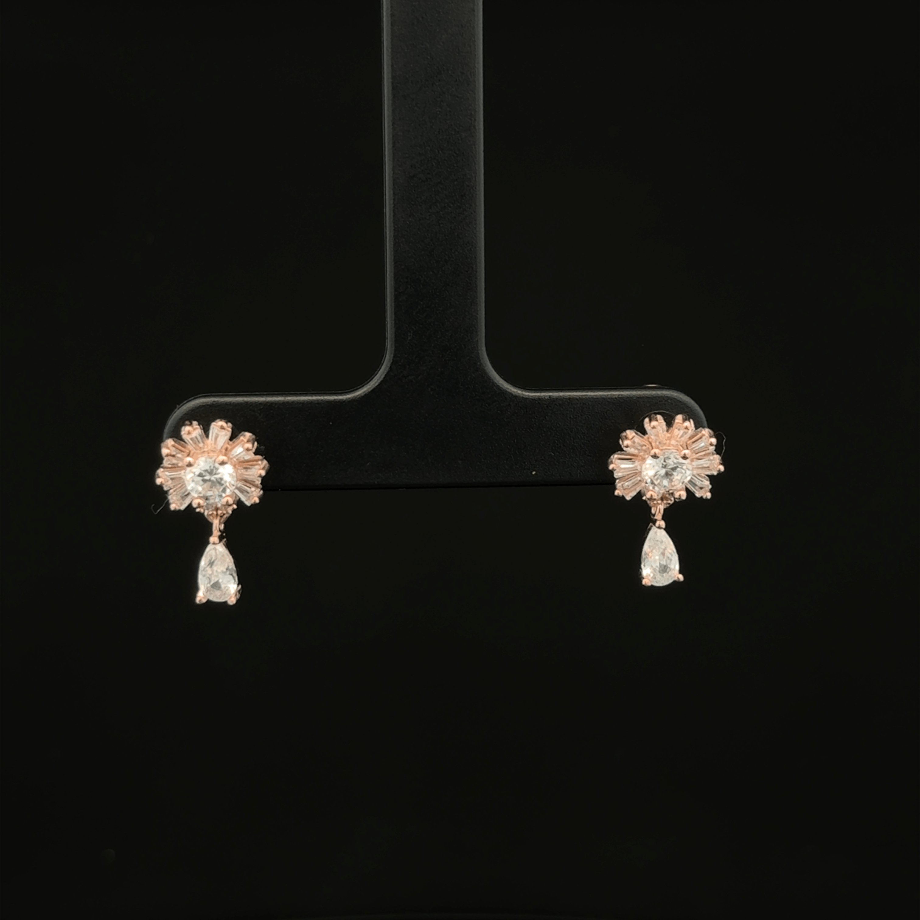 Rose gold Imperial Sunburst Tear Drops earrings