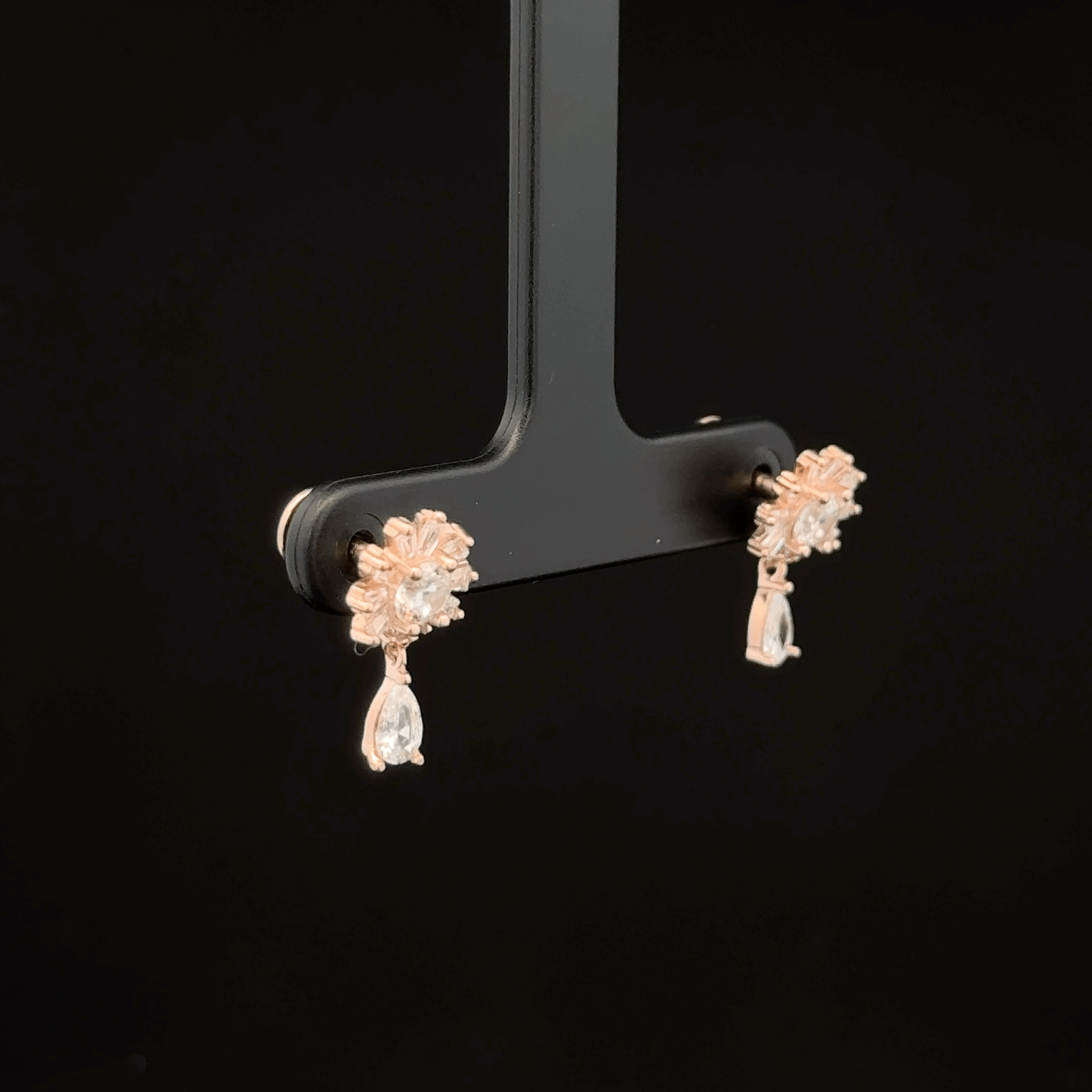 Rose gold Imperial Sunburst Tear Drops earrings