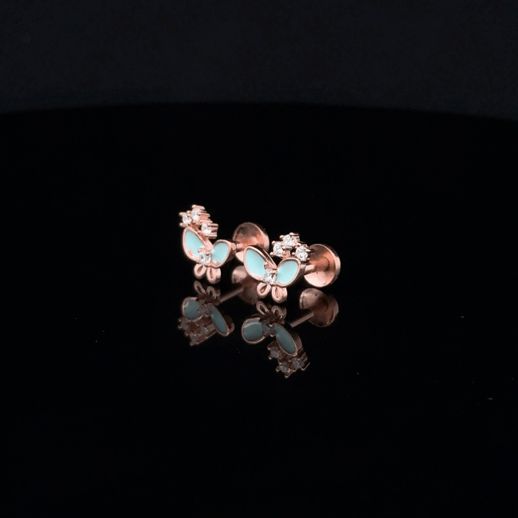 Rose gold Butterfly Earrings