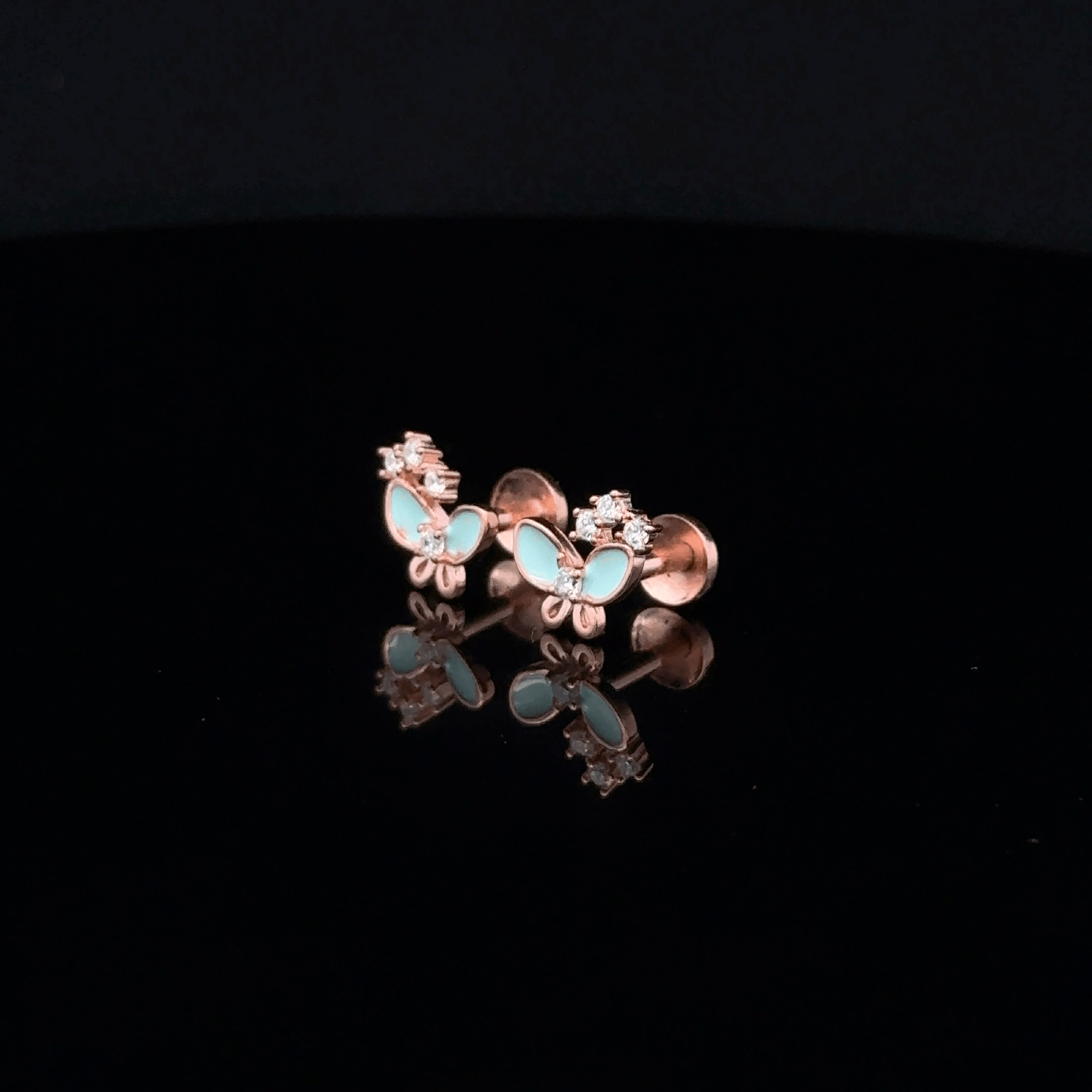 Rose gold Butterfly Earrings