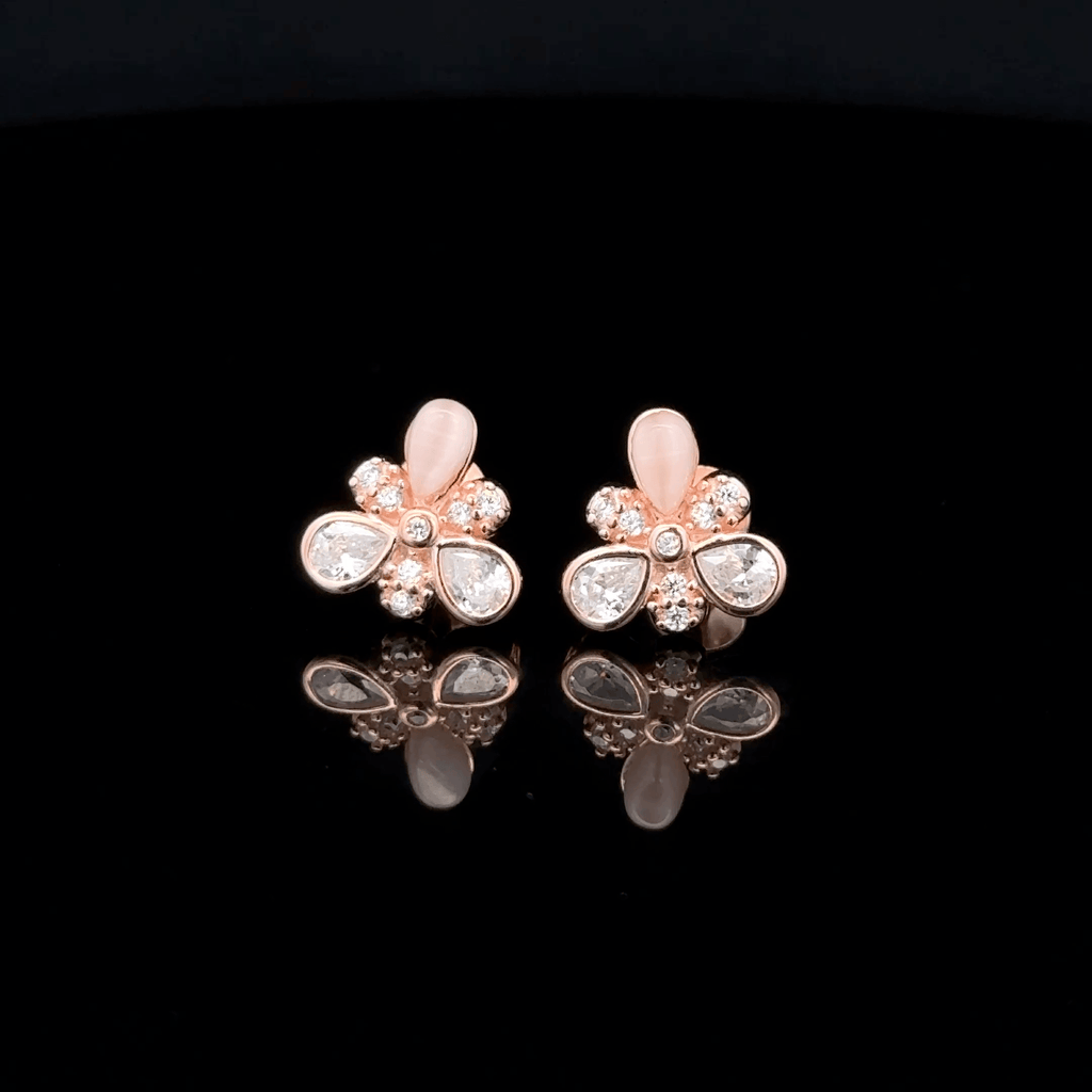 Rose gold Flower Earrings