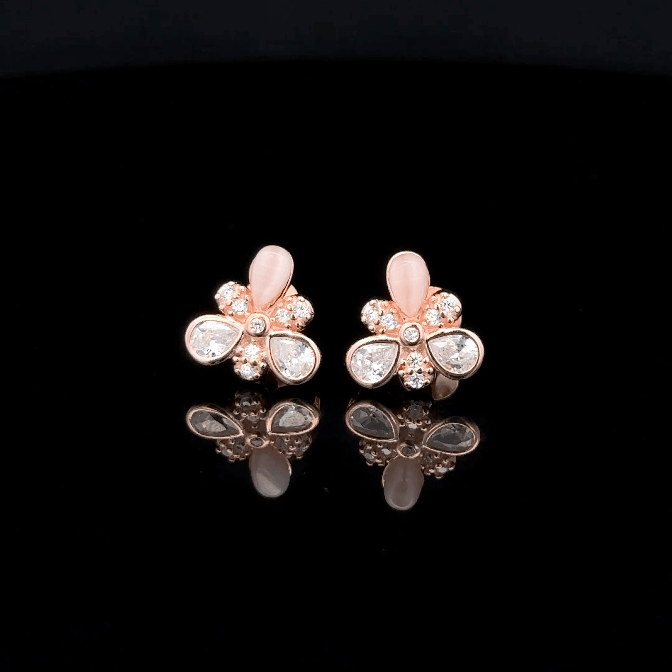 Rose gold Flower Earrings