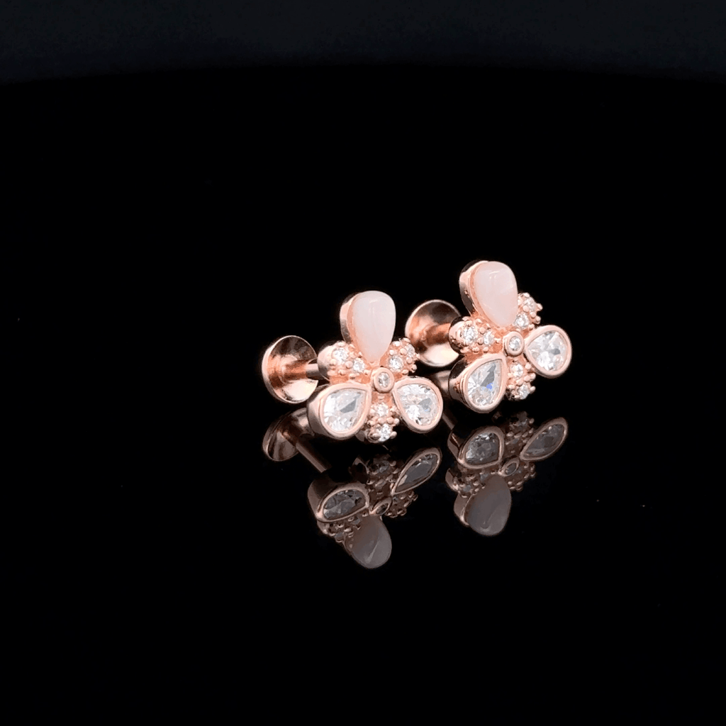 Rose gold Flower Earrings