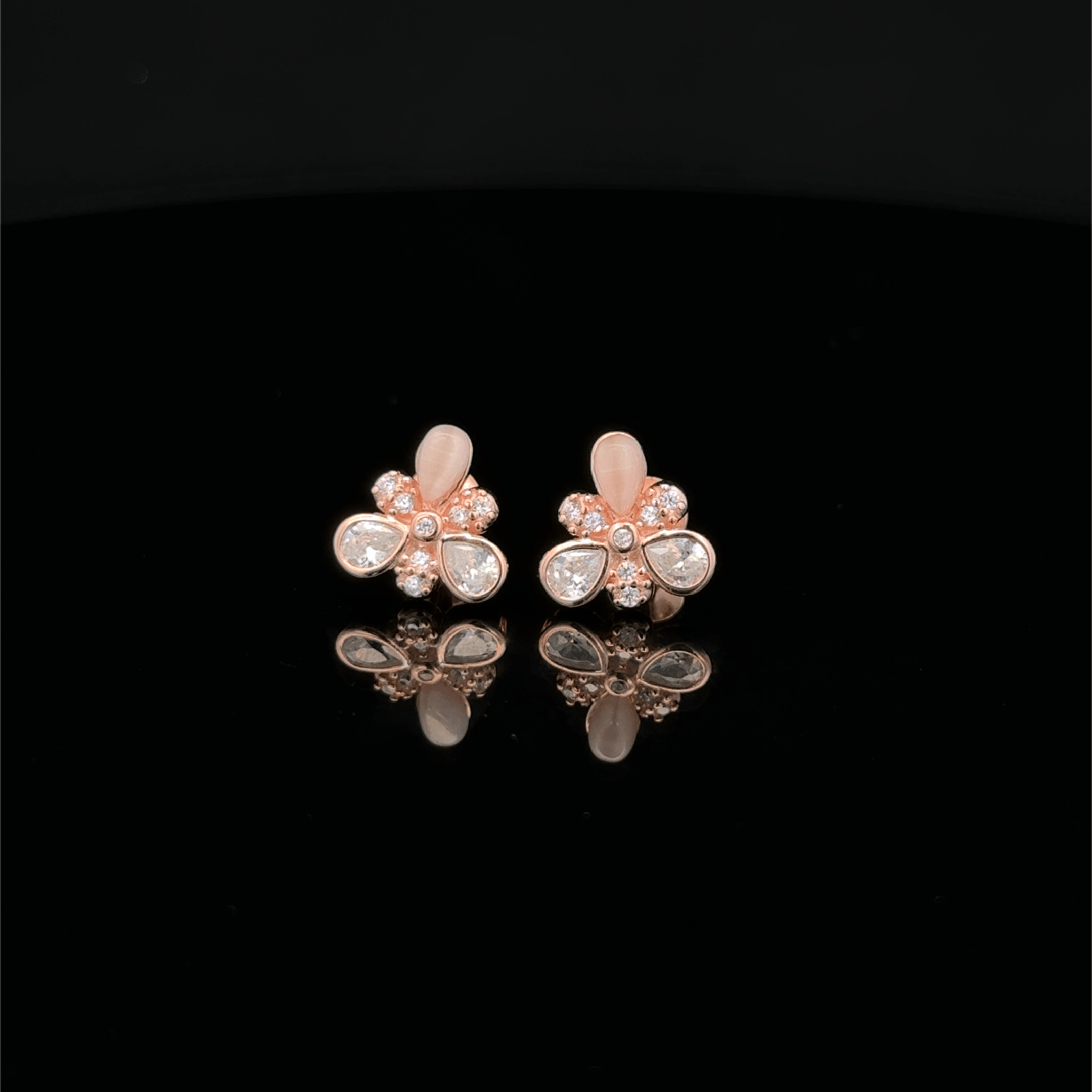 Rose gold Flower Earrings