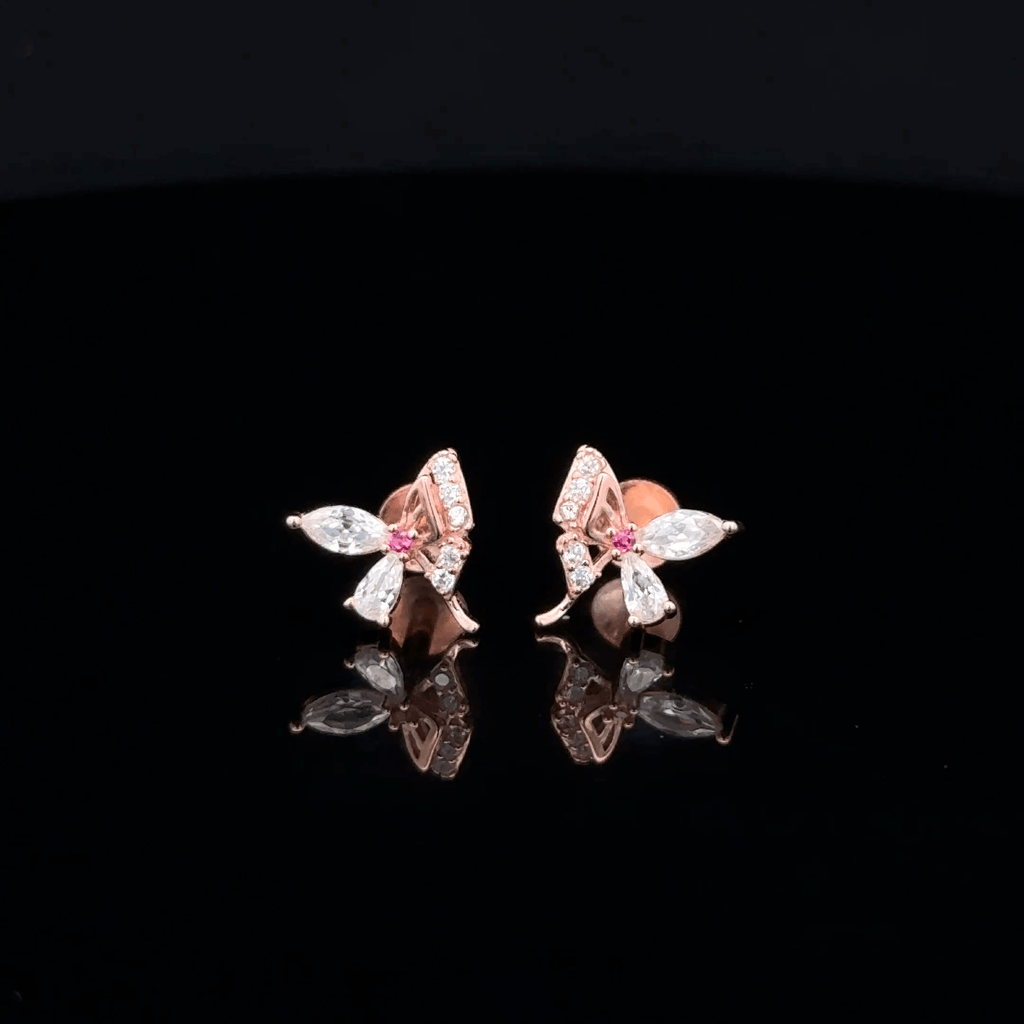 Rose gold Butterfly Earrings