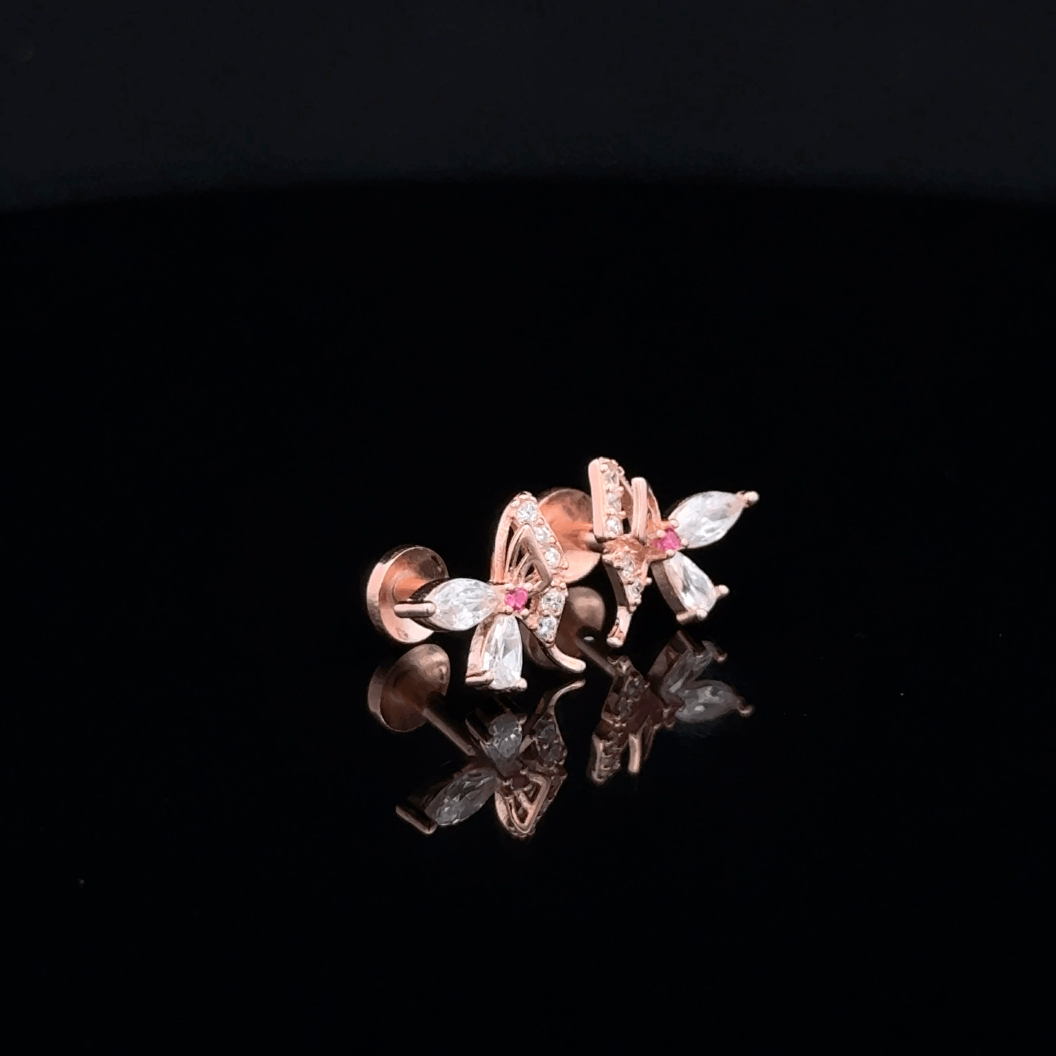 Rose gold Butterfly Earrings