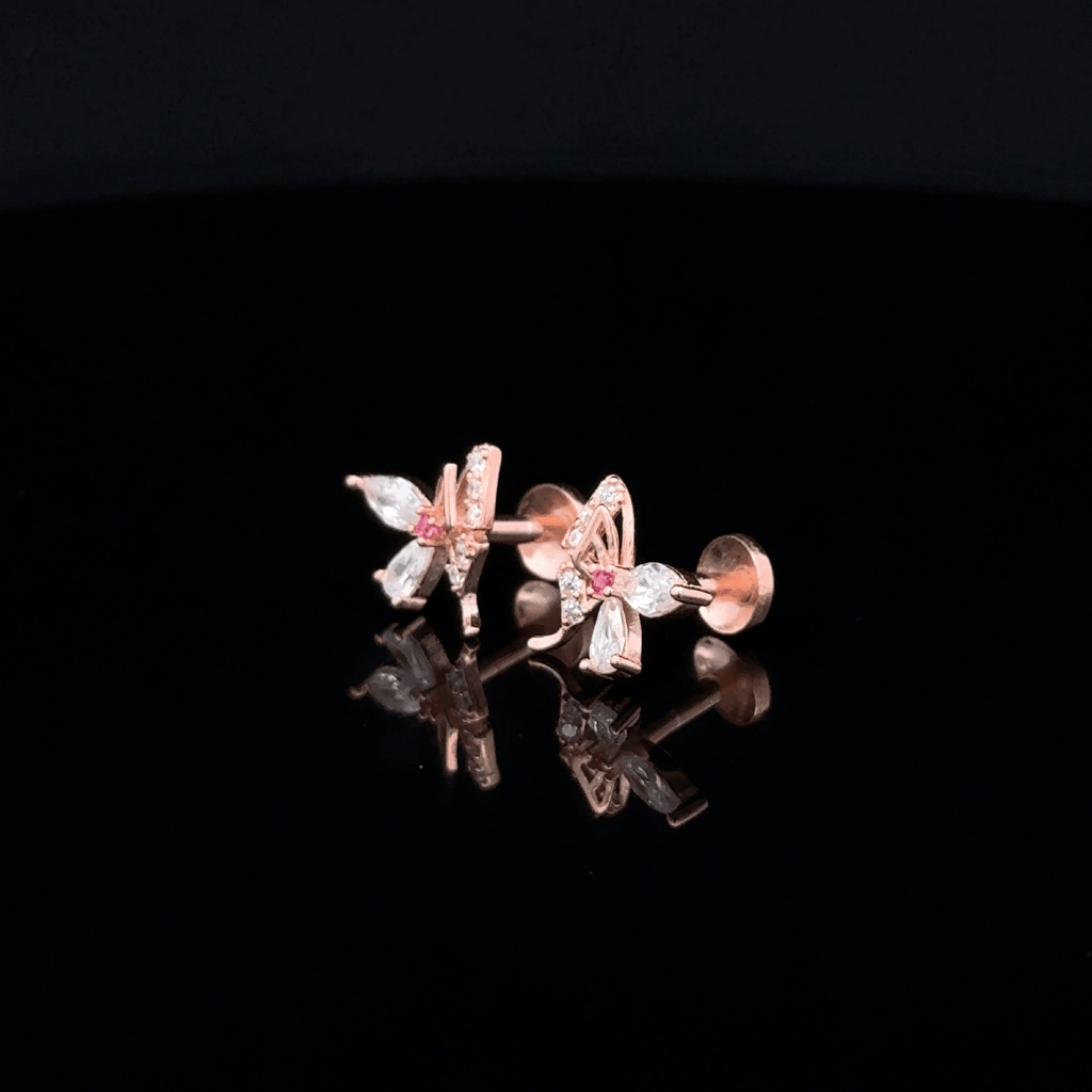 Rose gold Butterfly Earrings