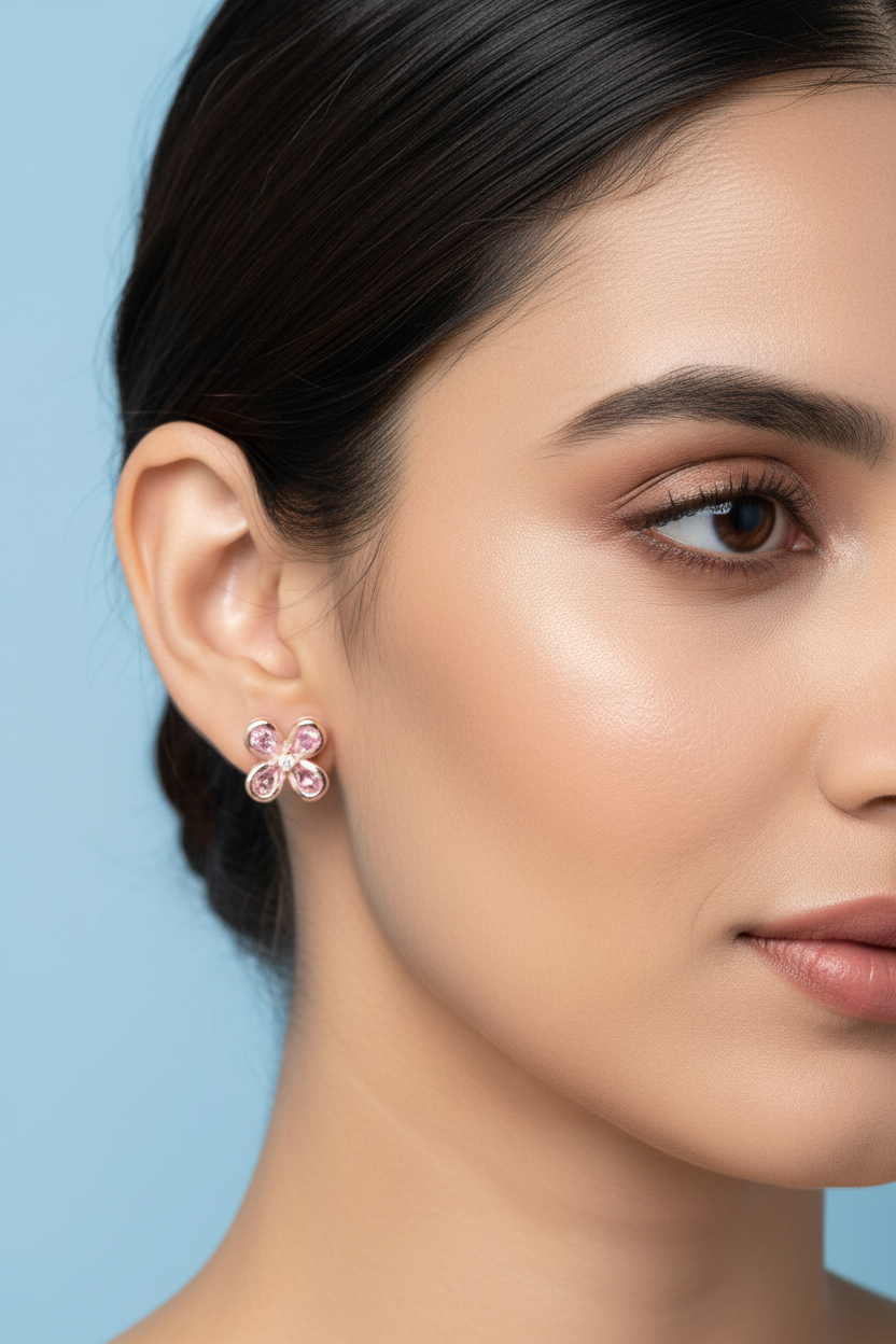 Rose gold Flower earrings