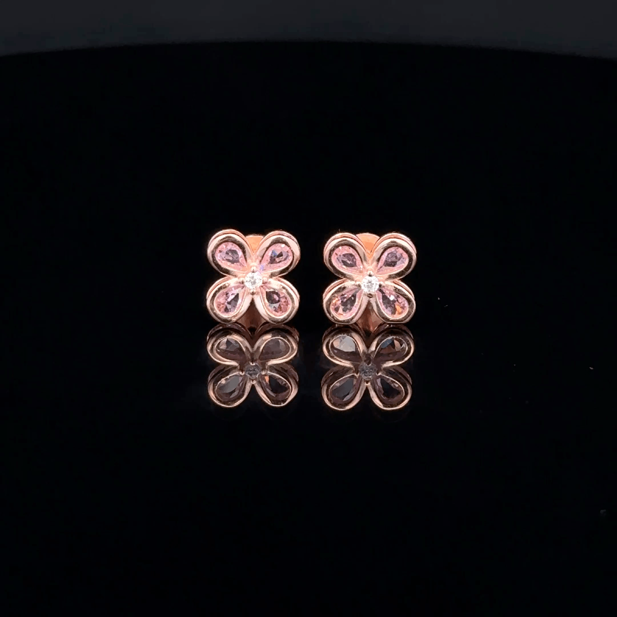 Rose gold Flower earrings
