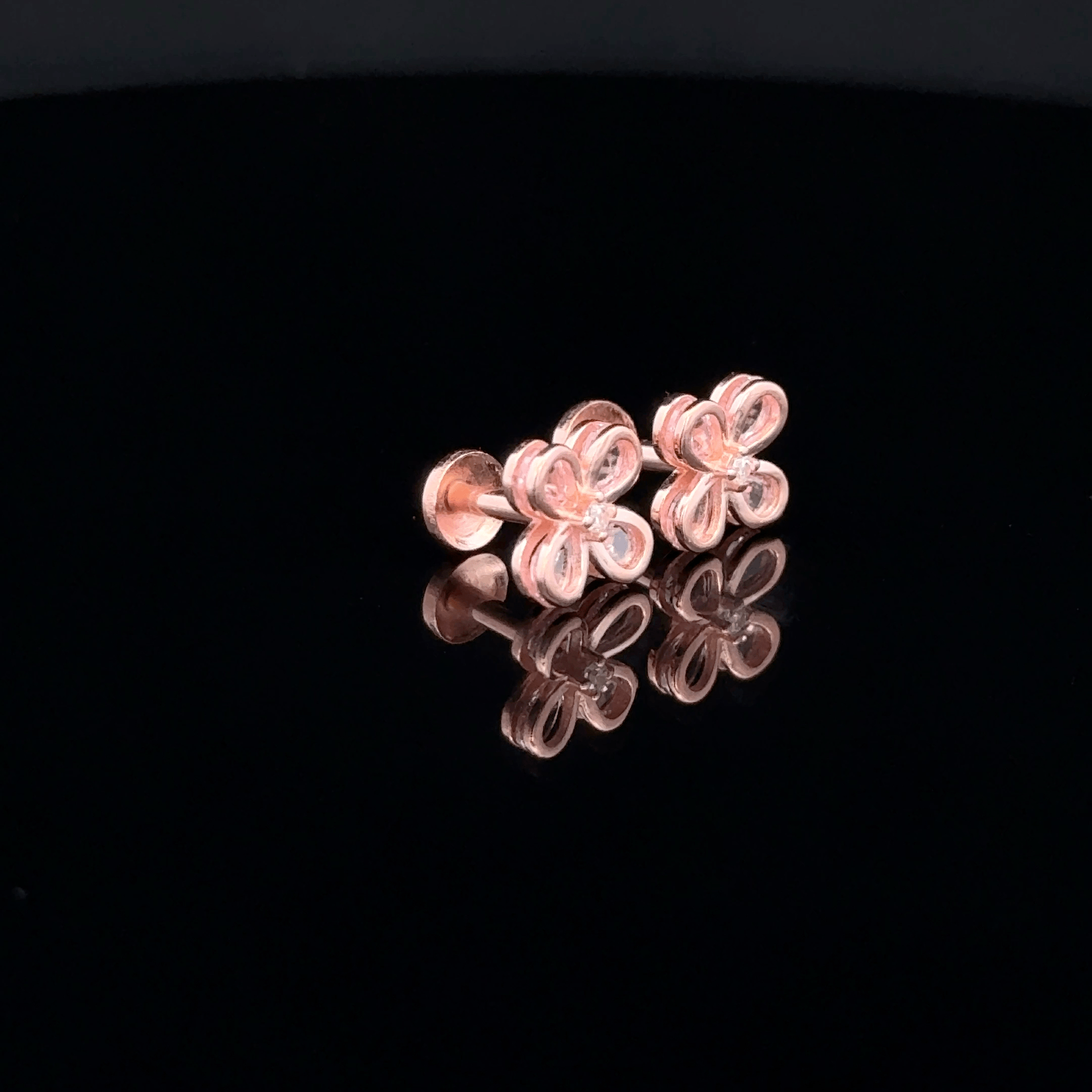 Rose gold Flower earrings