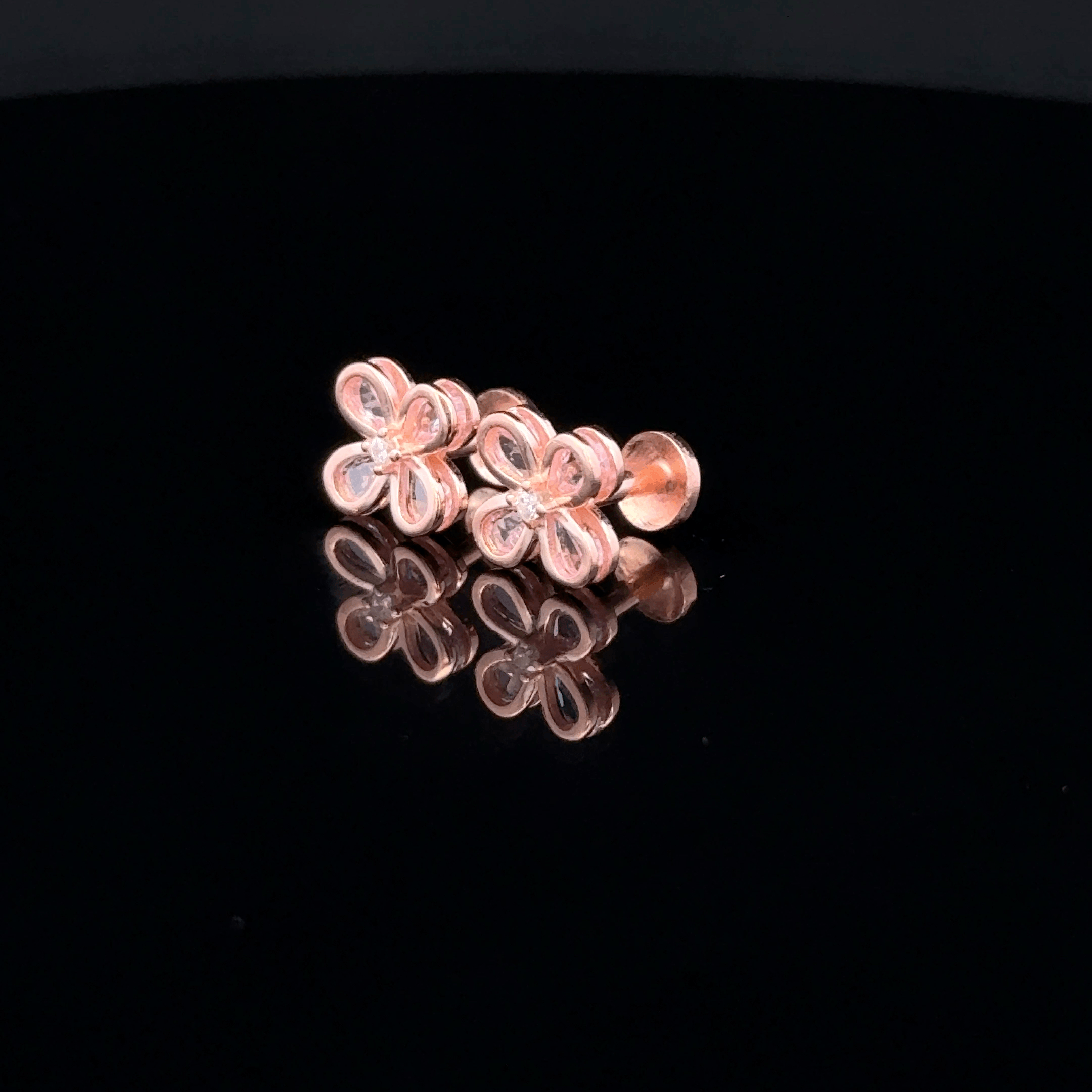 Rose gold Flower earrings