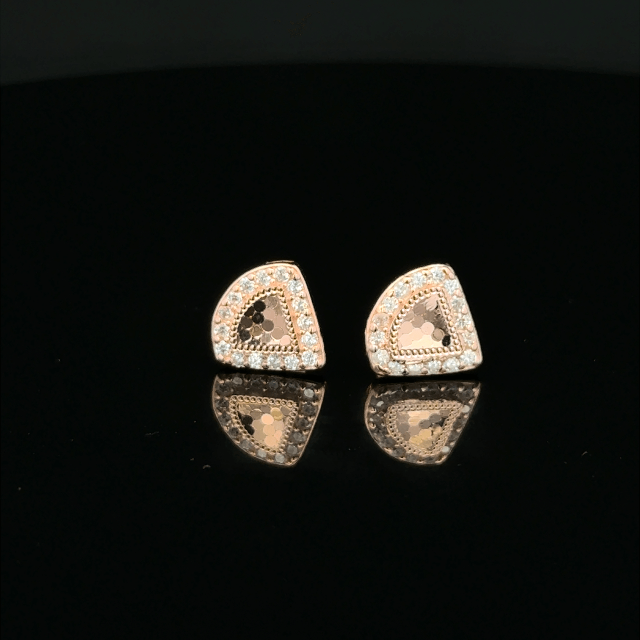 Rose Gold Geometric Halo earrings