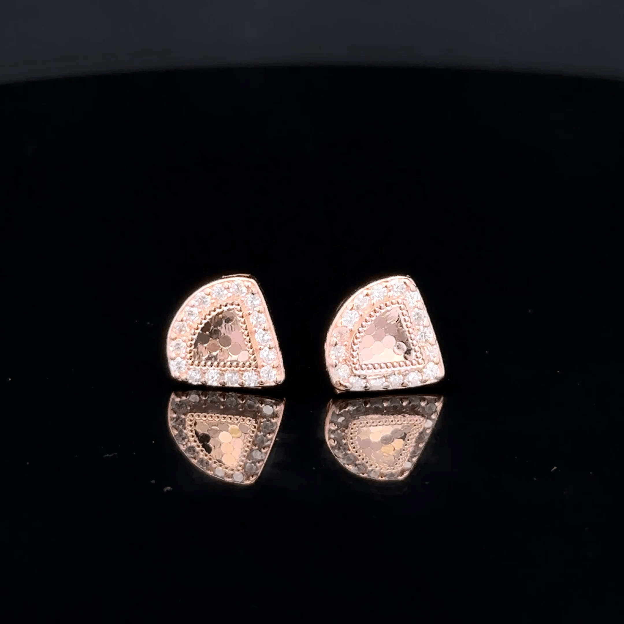 Rose Gold Geometric Halo earrings