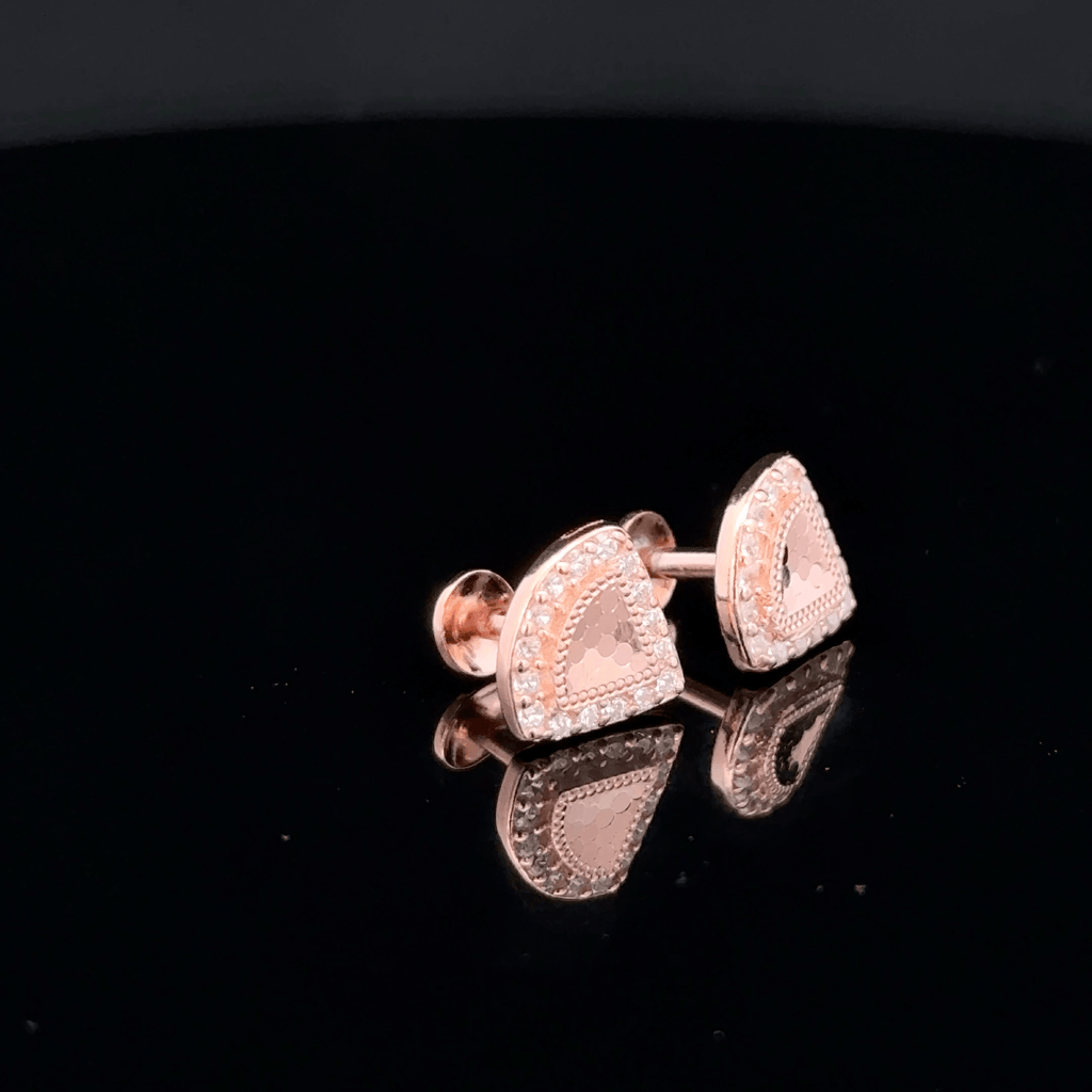 Rose Gold Geometric Halo earrings